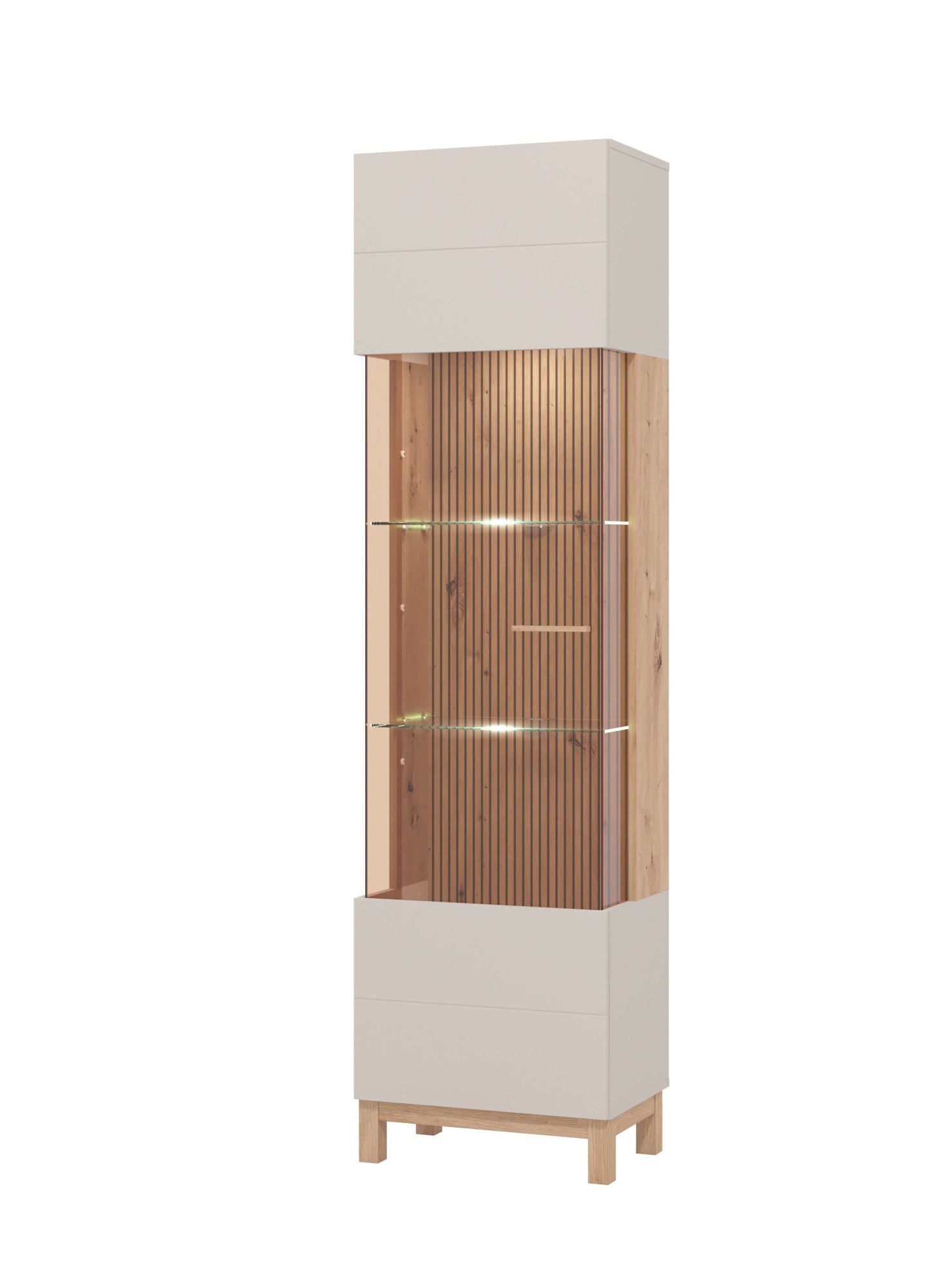 Home affaire Vitrine »Essex Vitrinenschrank, Glasschrank, Standvitrine, Highboard/Sideboard« 1 Tür, 4 Einlegeböden, 5 Fächer, Gesamtmasse (B/T/H): 51,5/35/191,5 cm