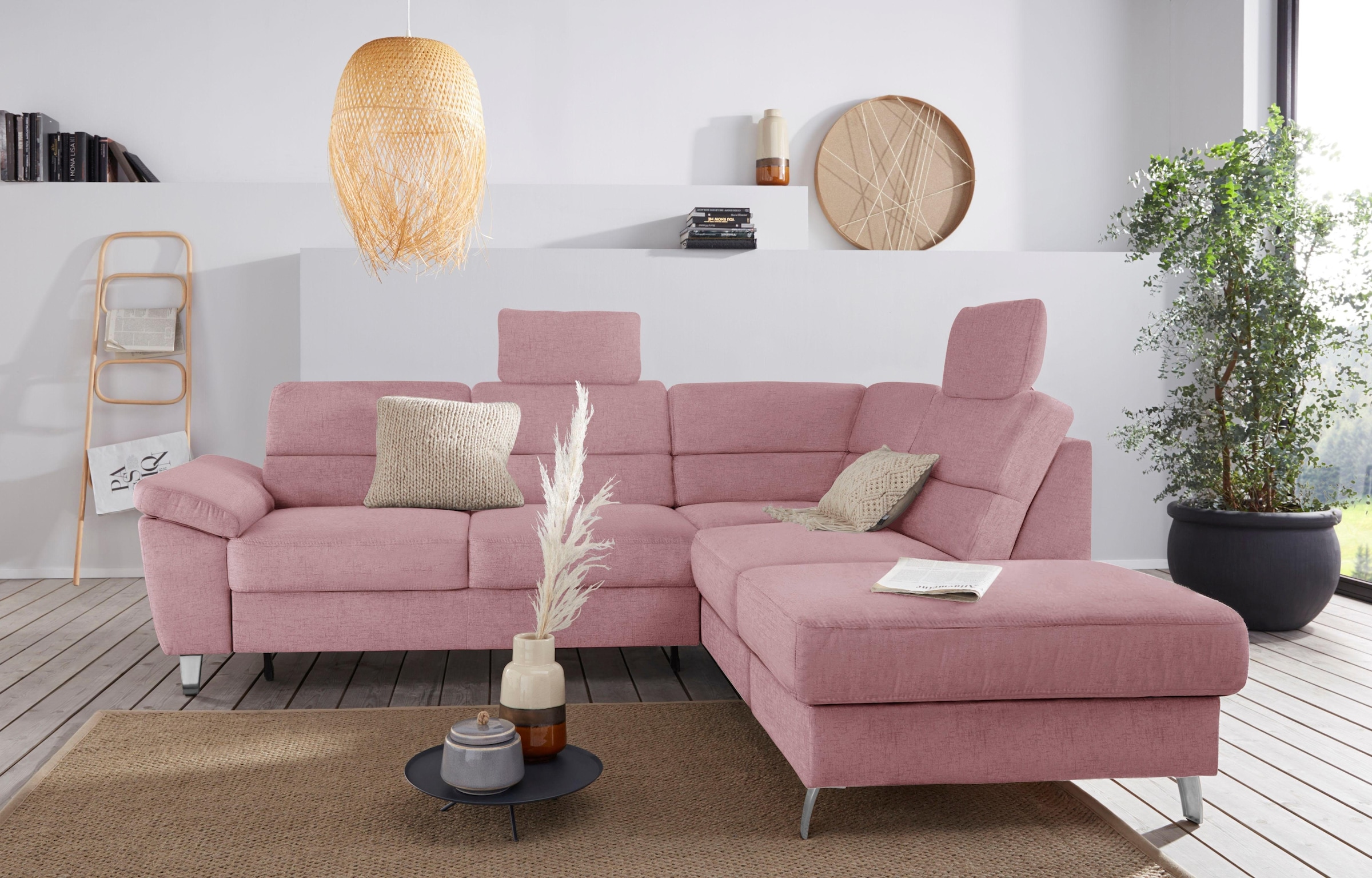 sit&more Ecksofa »Sorano L-Form«, wahlweise mit Bettfunktion und Bettkasten