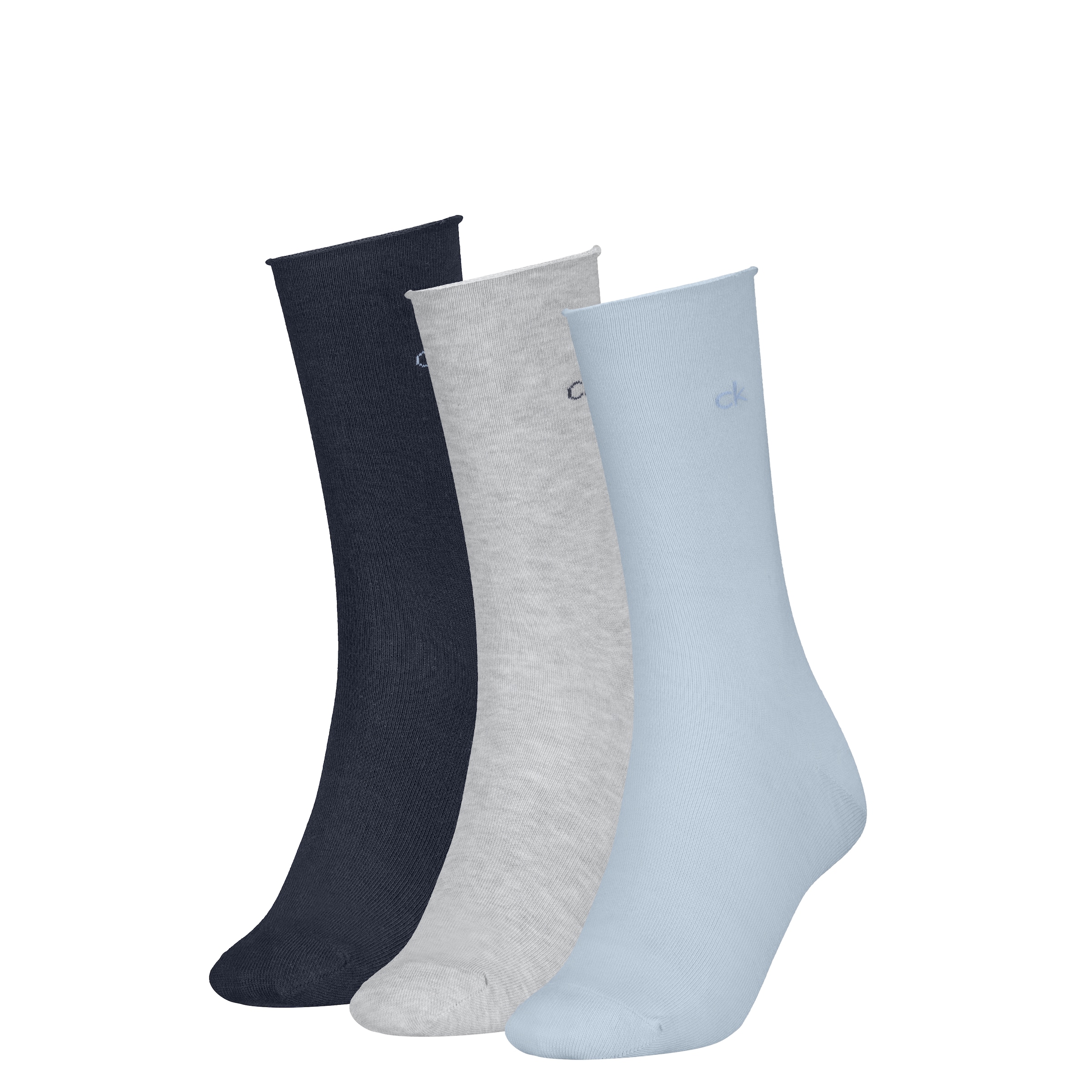 Calvin Klein Chaussettes »CK WOMEN SOCK ROLLTOP« 3 Paar,  mit kleinem Rollbund, Cotton-Mix