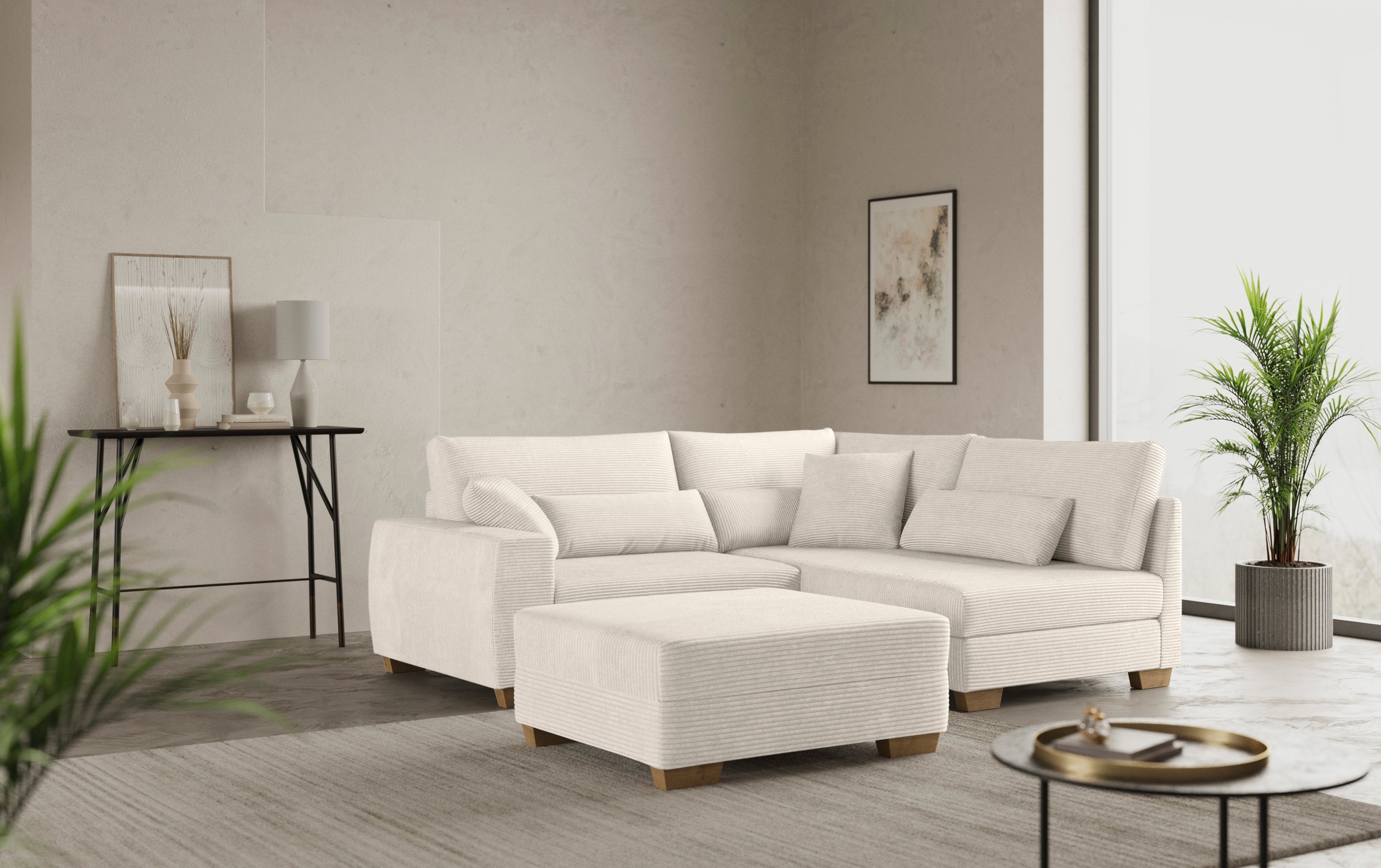 Mr. Couch Hocker »Hilla« Mit DuraSpring-Taschenfederkern, bis 140 kg belastbar