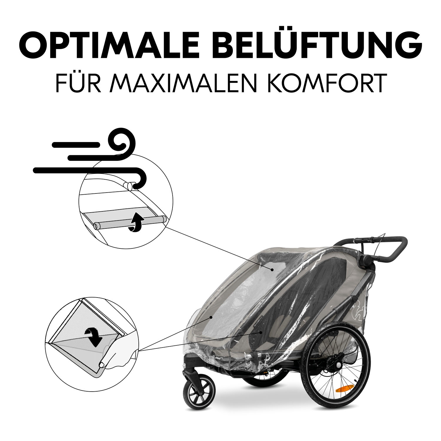 Hauck Regenverdeck »Bike N Walk Duo Raincover« für Bike N Walk Fahrradanhänger