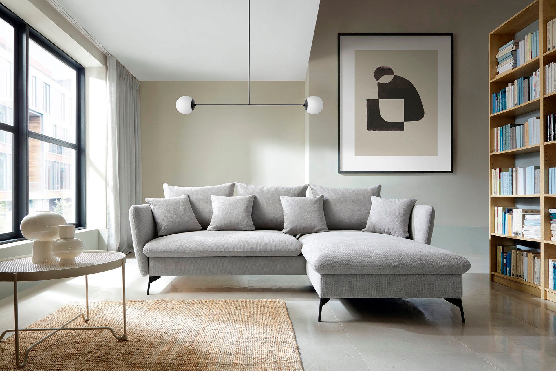 Image of GOODproduct Ecksofa "LIVORNO,258 cm, L-Form," Schlaffunktion u. Bettkasten (139/224cm), Samt, Struktur, Webstoff