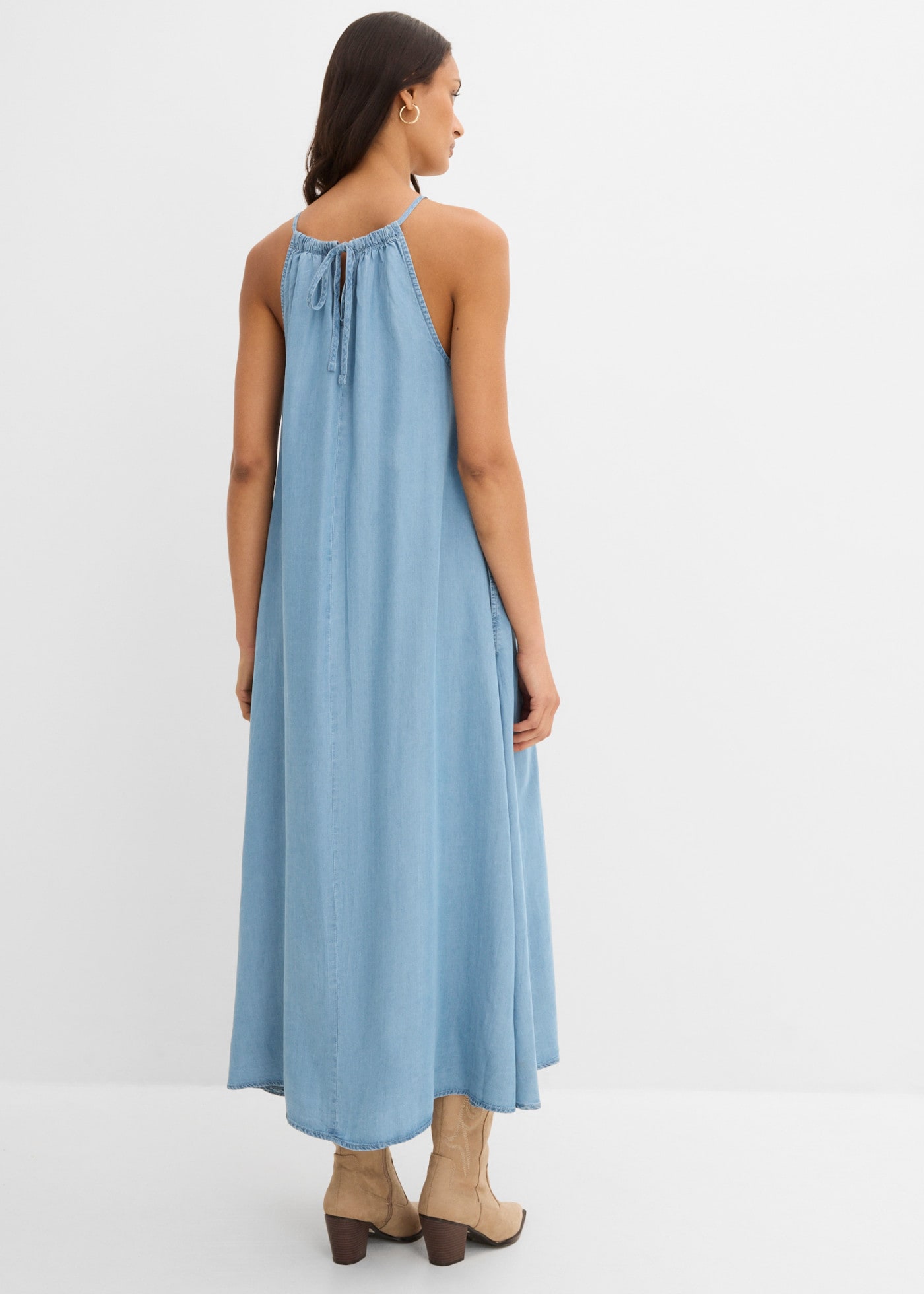bonprix Robe en jean »Jeanskleid aus fliessendem Lyocell« pour un look décontracté, en lyocell (TENCEL™), coupe trapèze