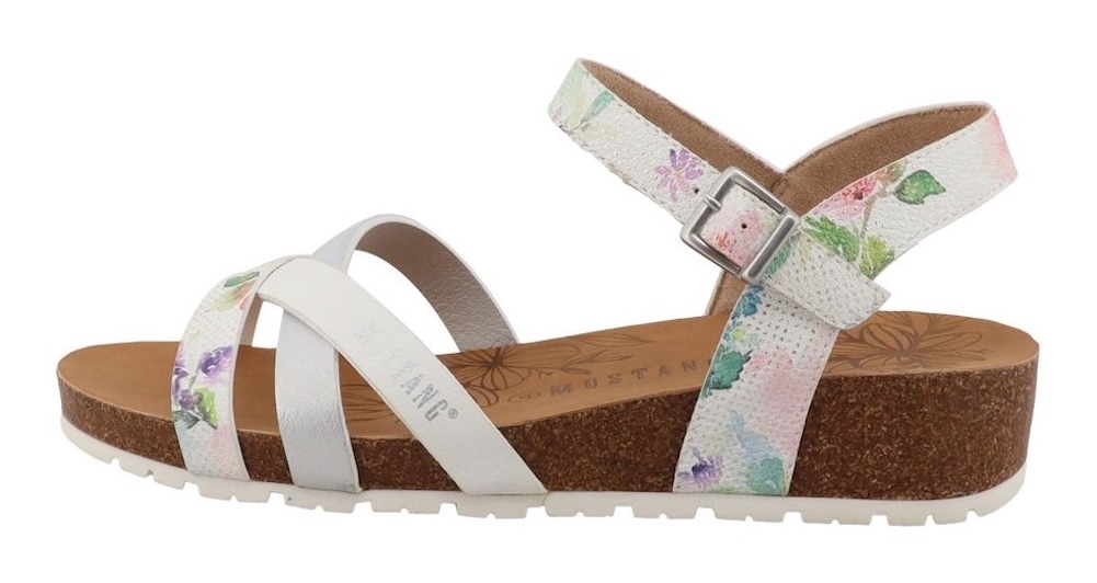Mustang Shoes Sandales »Magnolia«  sandale à brides, chaussure d'été avec imprimé tendance