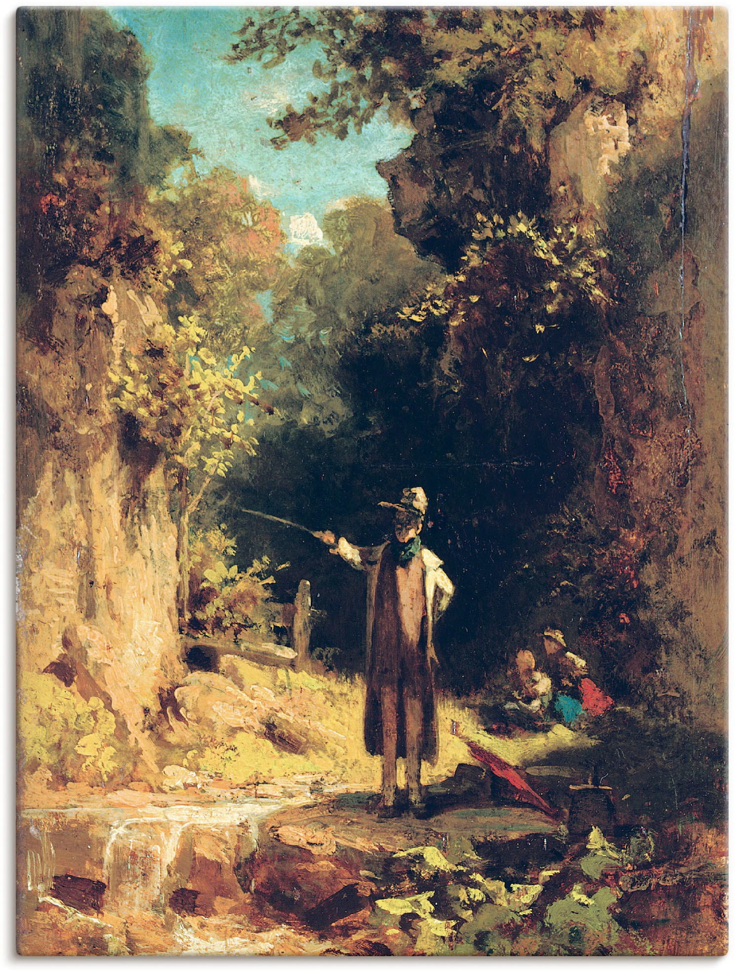 Image of Artland Wandbild »Der Angler. Um 1860«, Mann, (1 St.), in vielen Grössen & Produktarten -Leinwandbild, Poster, Wandaufkleber / Wandtattoo auch für Badezimmer geeignet bei Ackermann Versand Schweiz