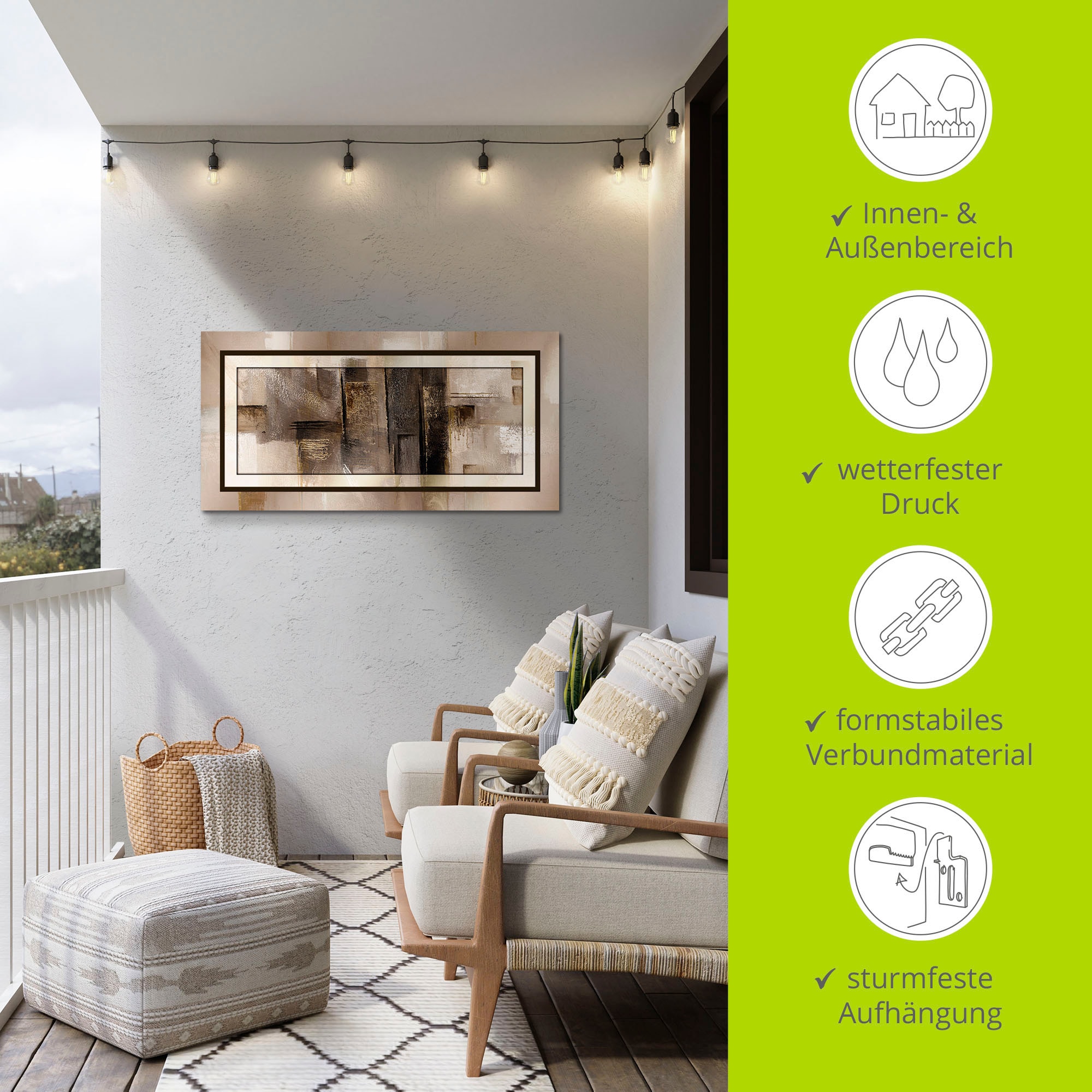 Artland Wandbild »Quadrate - abstrakt 1«, Muster, (1 St.), als Alubild, Outdoorbild, Leinwandbild, Poster in verschied. Grössen
