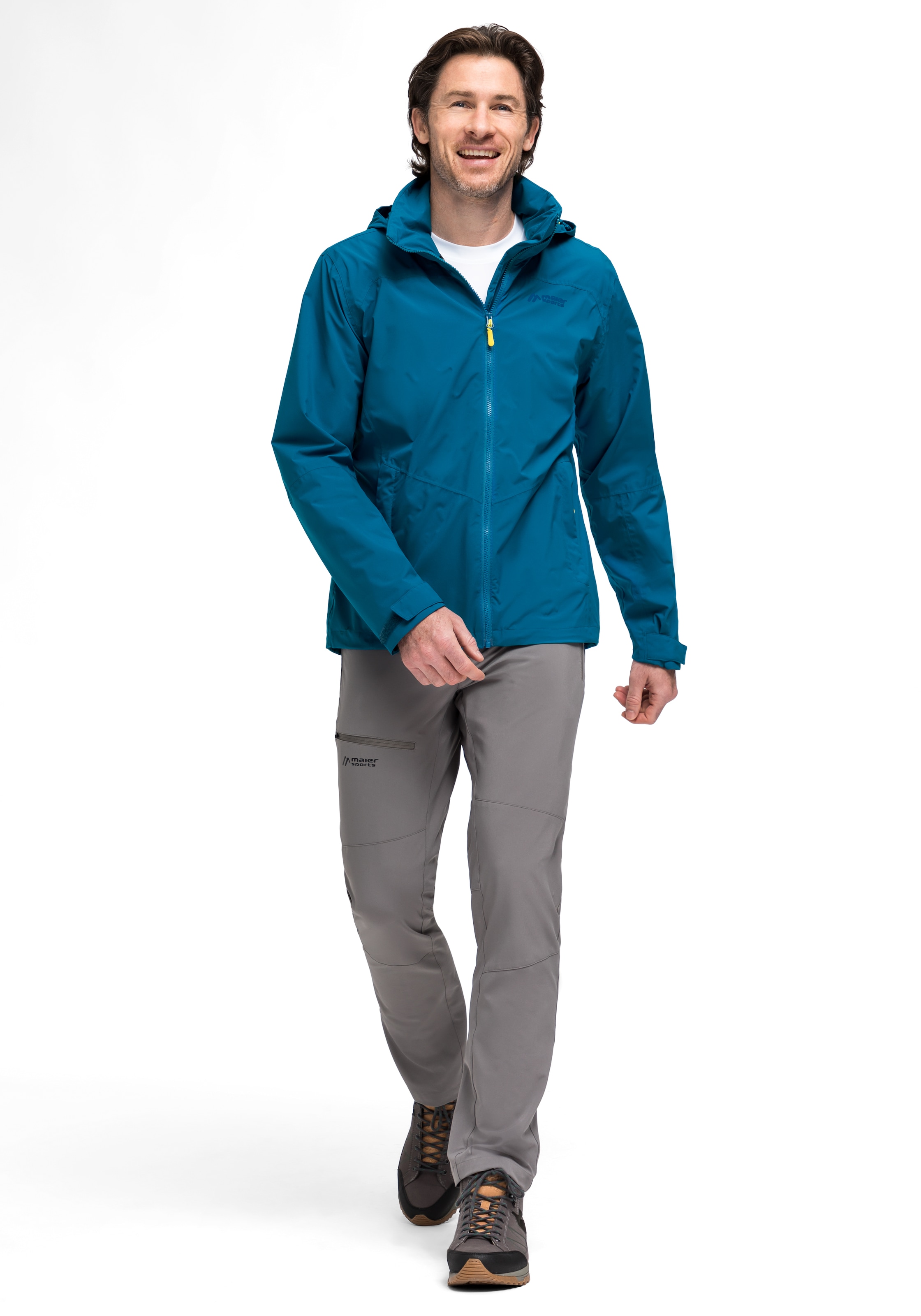 Maier Sports Outdoorjacke »Metor rec M«, Herren Regenjacke wasserdicht mit Kapuze, 2 Taschen aussen, Innentasche