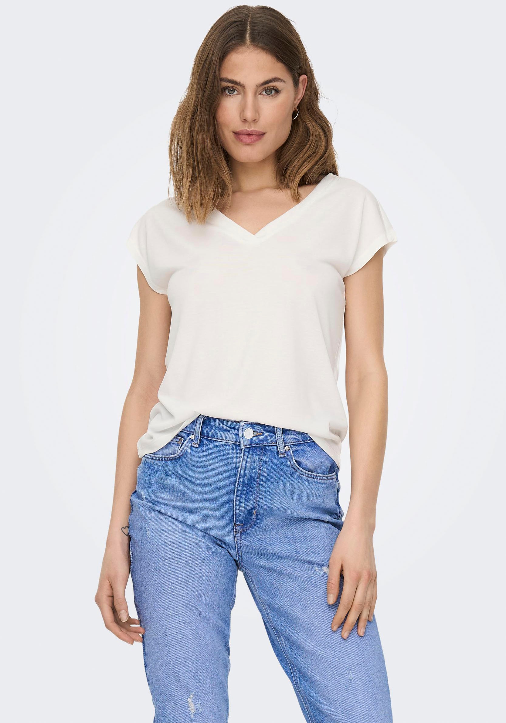 ONLY T-shirt en V »ONLFREE S/S MOD.V-NECK TOP JRS NOOS«