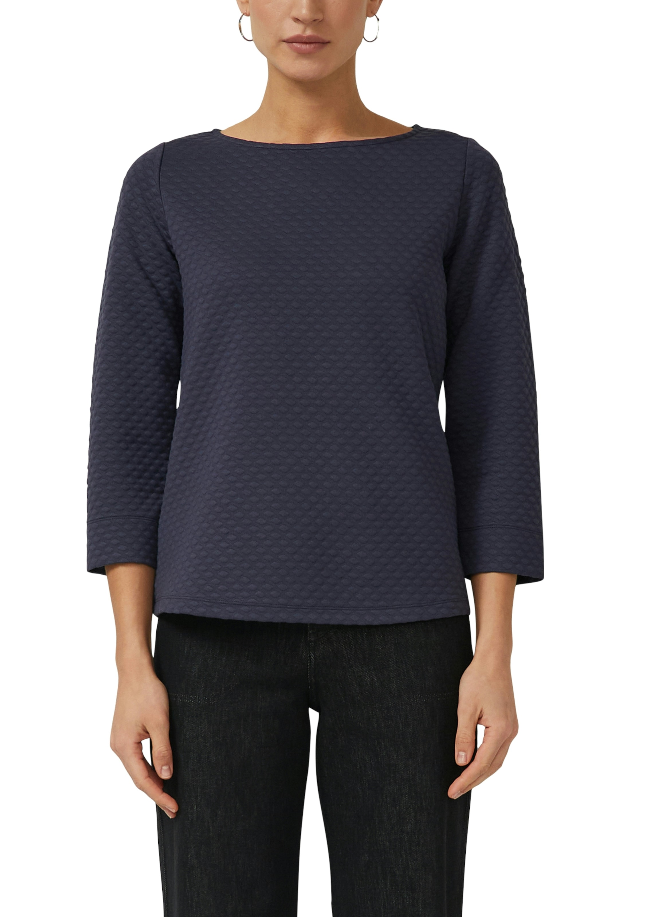 Image of s.Oliver BLACK LABEL Sweatshirt, im Relaxed Fit mit U-Boot-Ausschnitt