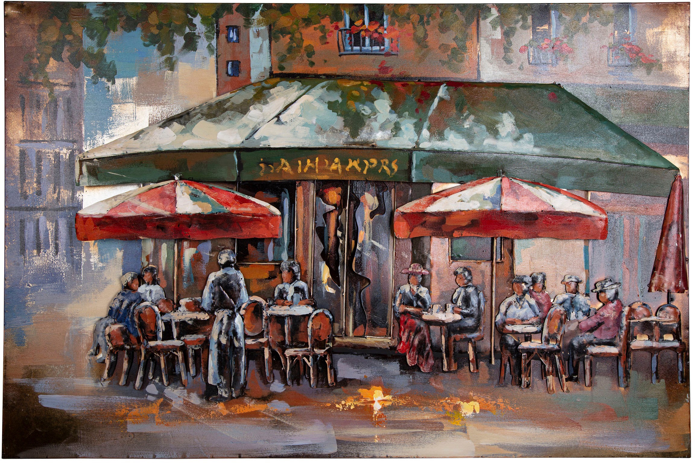 Image of Spiegelprofi GmbH Metallbild »BRUNA«, Cafe, (1 St.), Szene in einem Café bei Ackermann Versand Schweiz