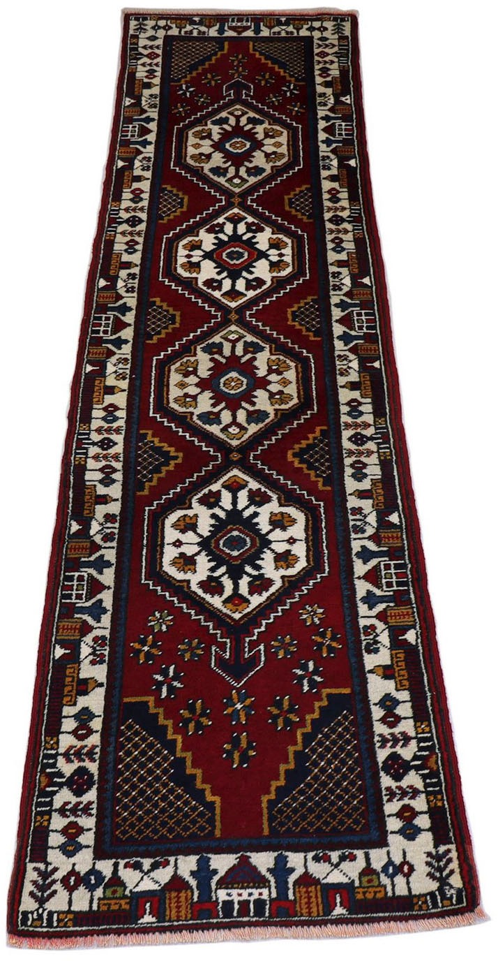 Image of morgenland Läufer »Turkaman Medaillon Rosso 290 x 71 cm«, rechteckig, 0,6 mm Höhe, Handgeknüpft bei Ackermann Versand Schweiz