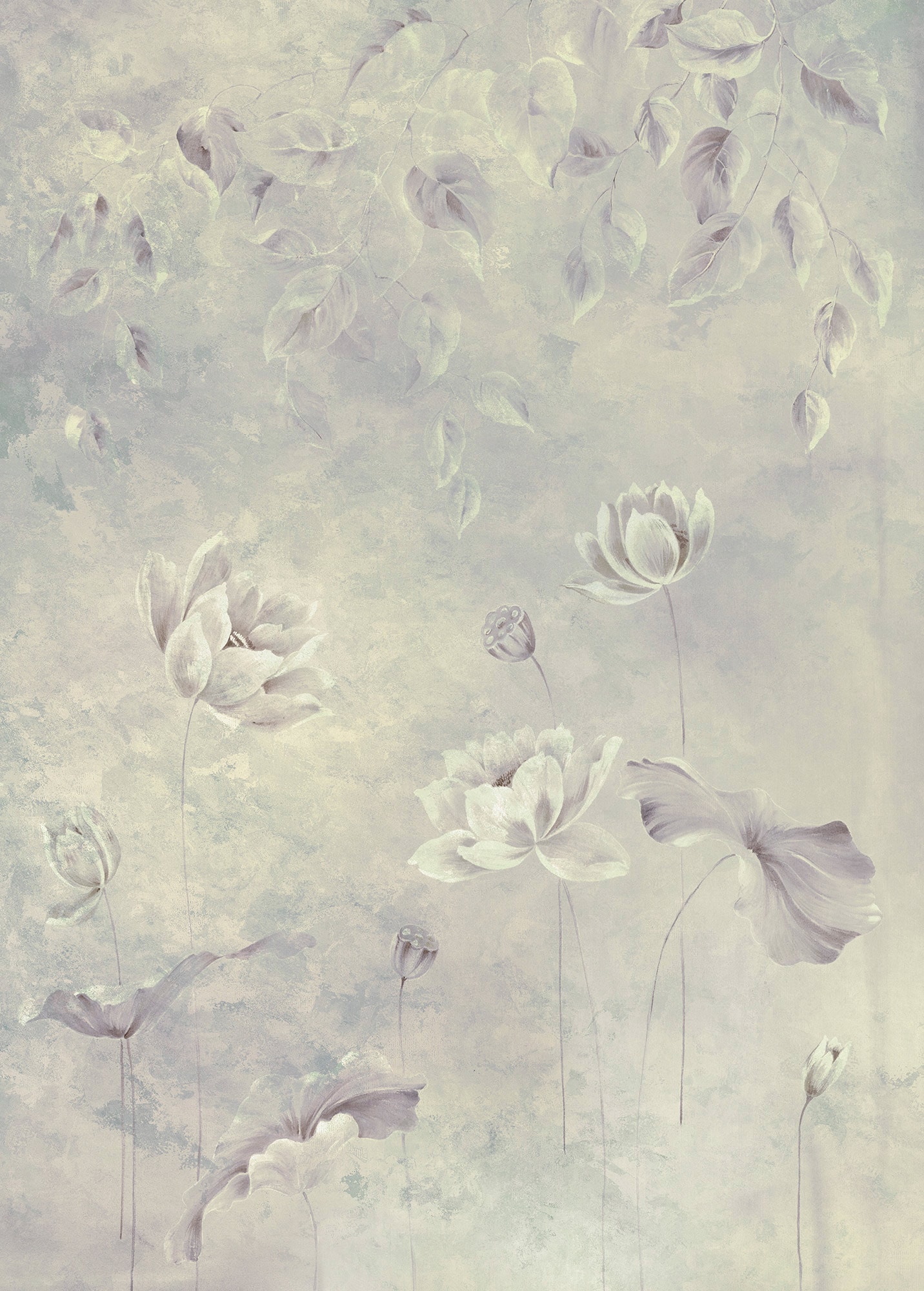 Image of Komar Vliestapete "Digitaldruck Vlies - Water Lily - Grösse 200 x 280 cm" bedruckt glatt Wohnzimmer, Schlafzimmer