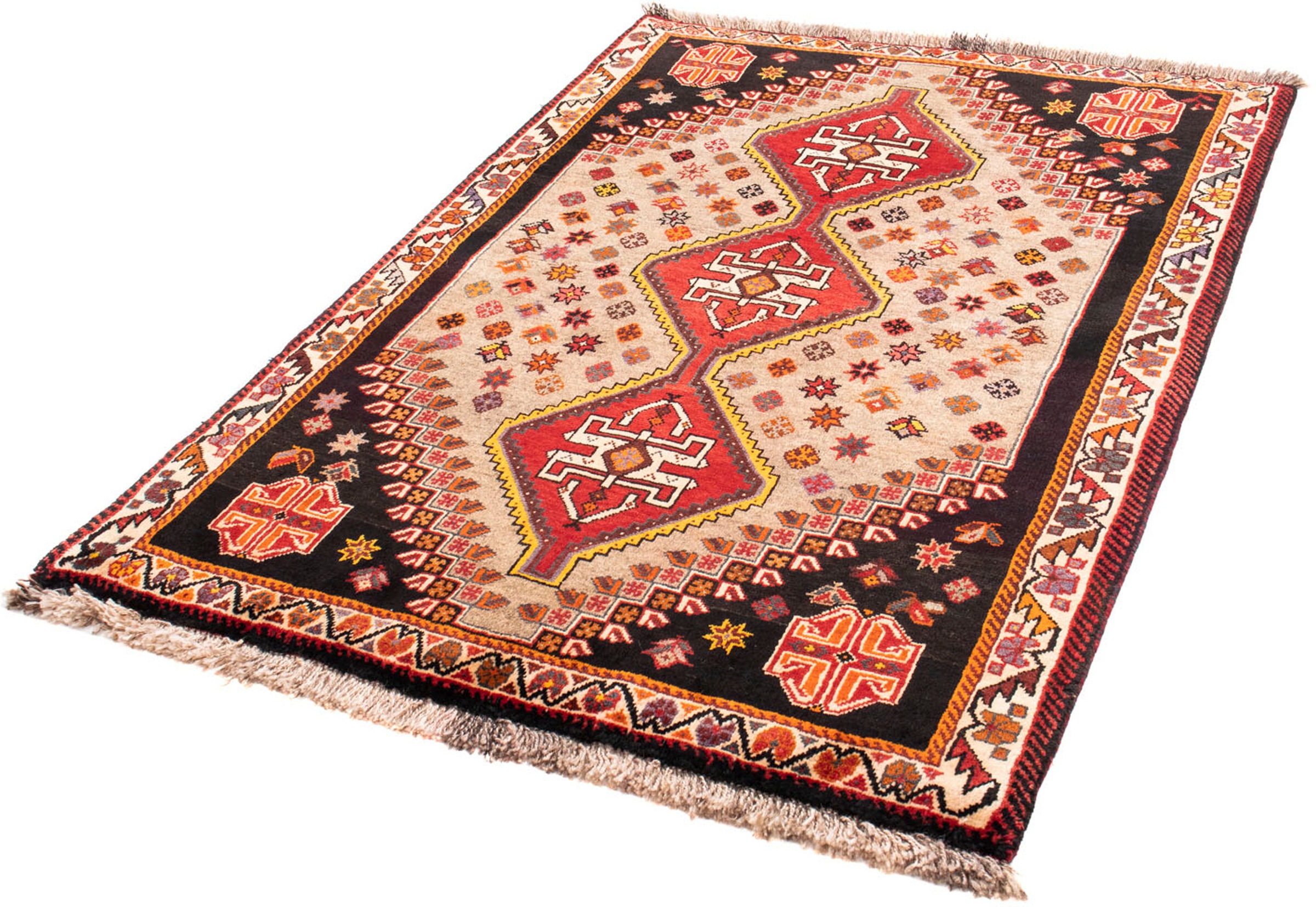 Image of morgenland Orientteppich »Perser - Nomadic - 160 x 110 cm - hellbraun«, rechteckig, 10 mm Höhe, Wohnzimmer, Handgeknüpft, Einzelstück mit Zertifikat bei Ackermann Versand Schweiz