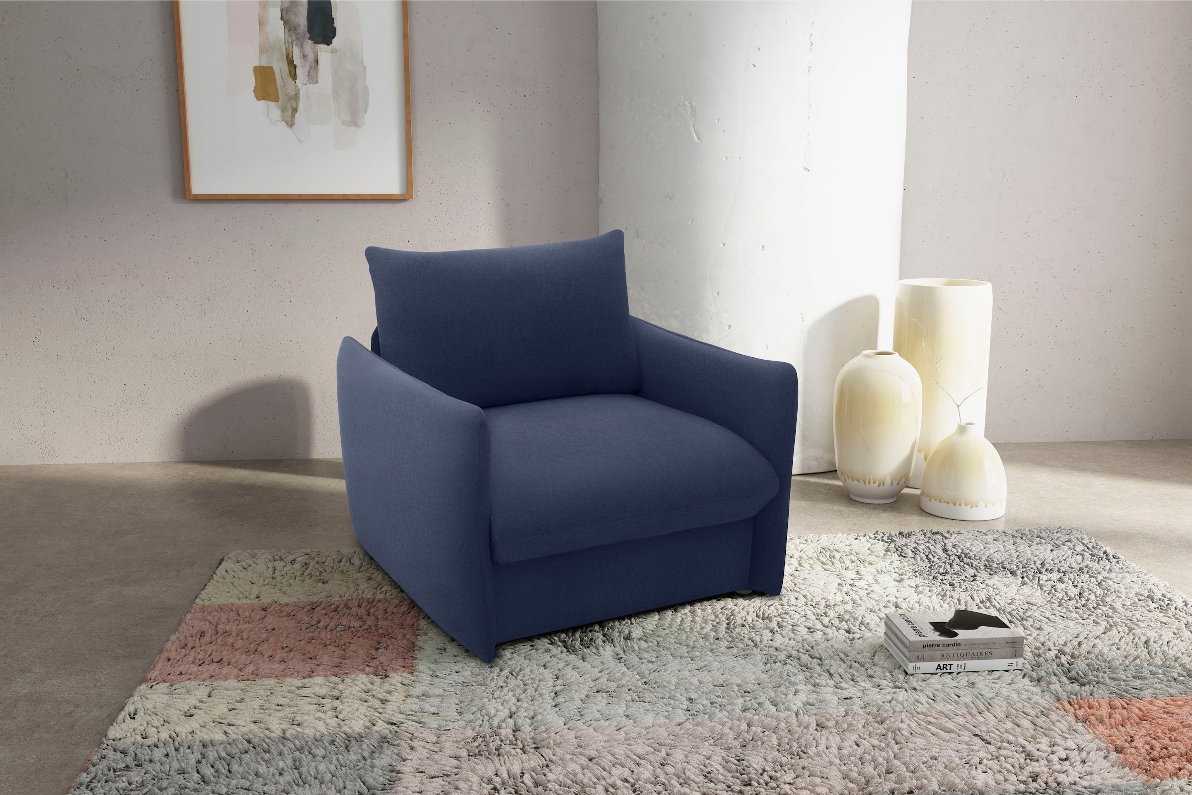 DOMO collection Sessel »700023 wandelbar zum Loungesessel, Relaxliege und Gästebett«, Schlaffunktion, Federkern, stabile Liegefläche ca. 70 x 195 cm