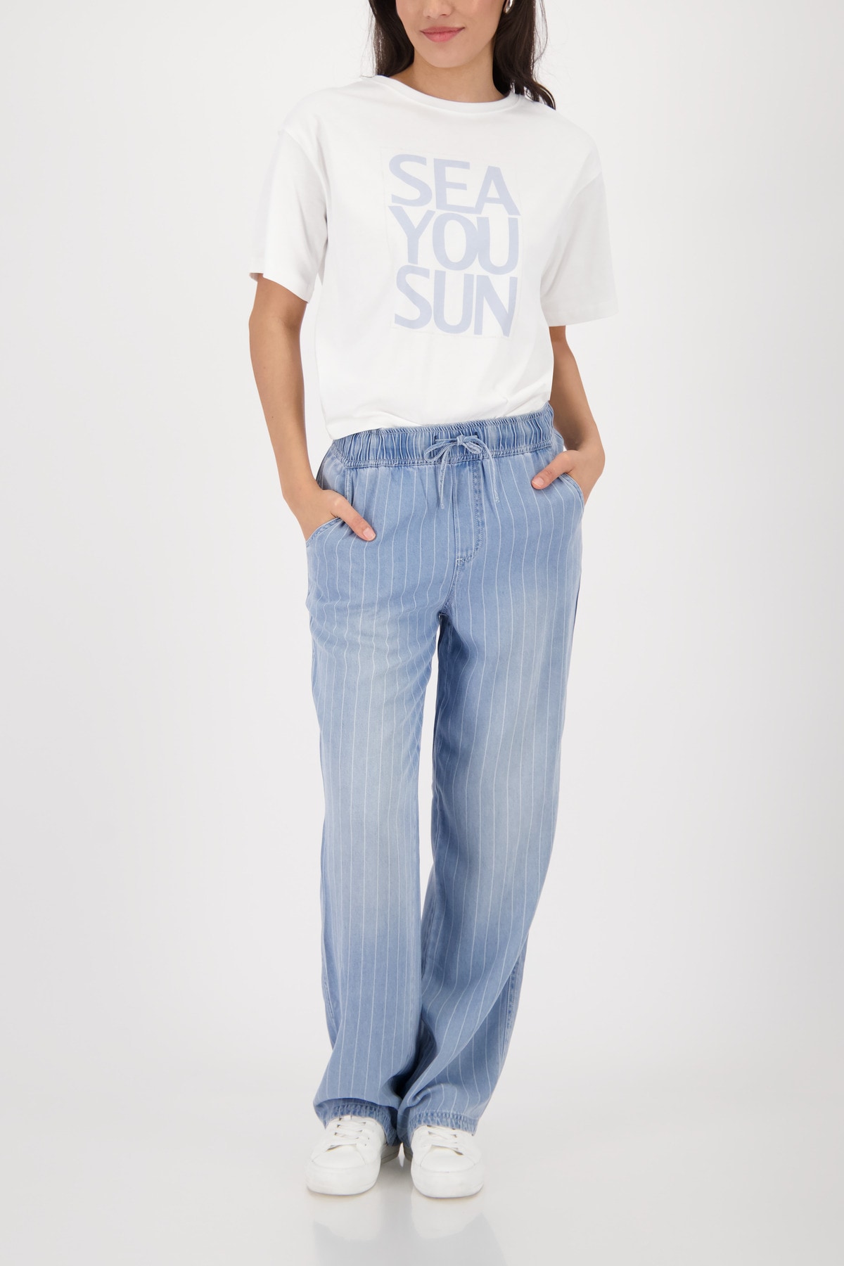 Monari T-Shirt »Shirt Druck platziert« Regular fit mit Schriftzug