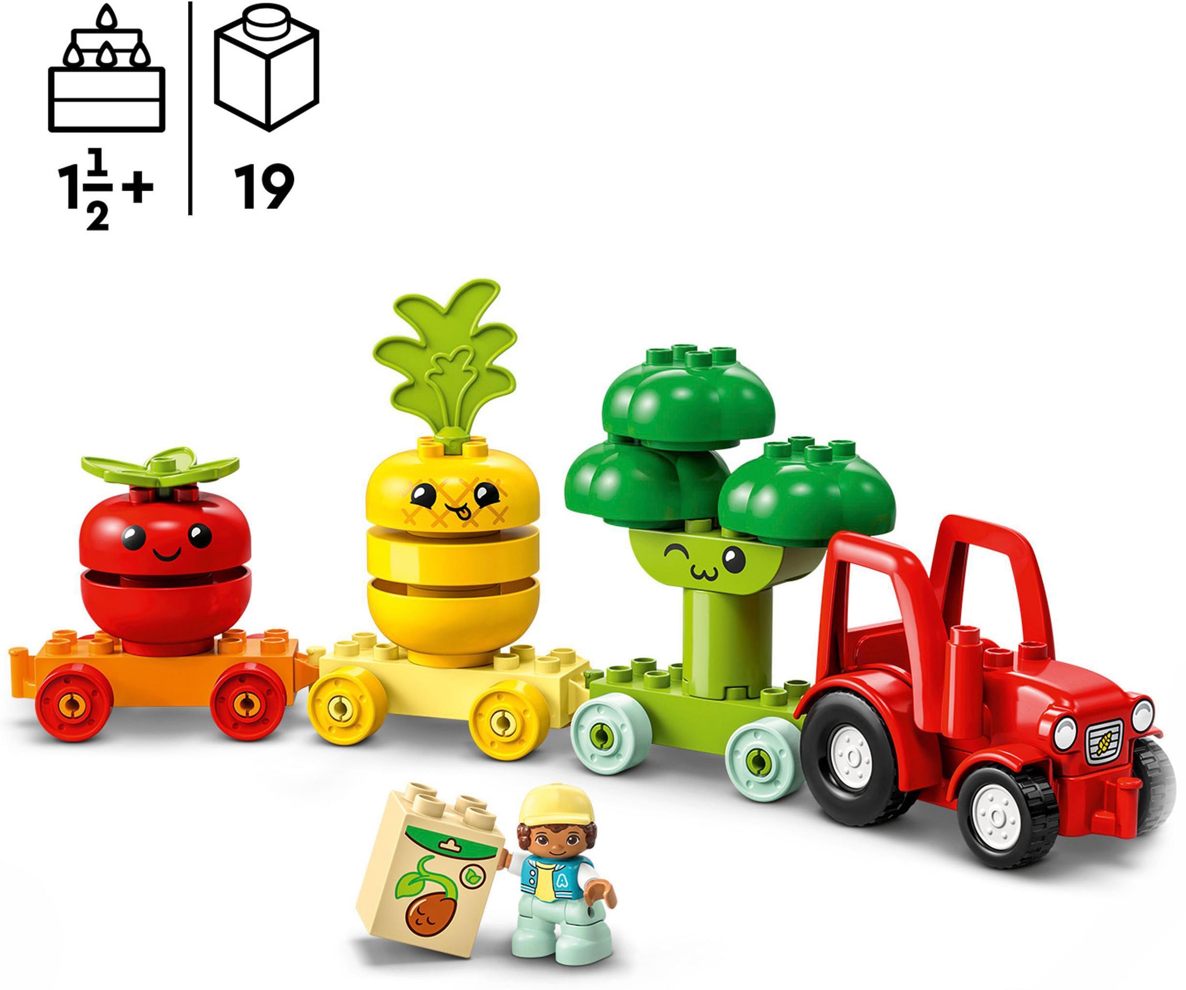 Trendige LEGO® My shoppen (10982), St.) Mindestbestellwert First«, versandkostenfrei DUPLO - ohne »Obst- Gemüse-Traktor LEGO® Konstruktionsspielsteine (19 und