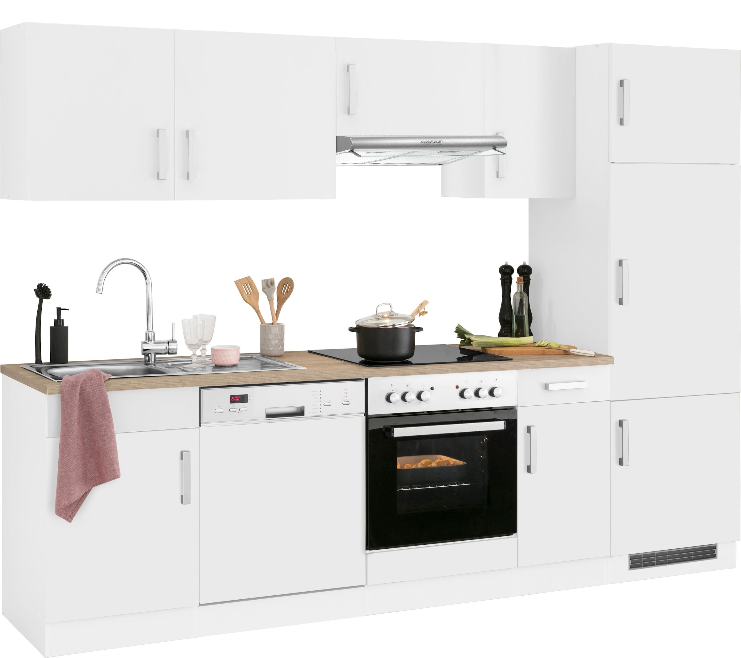 KOCHSTATION Kitchenette »KS-Gera« Largeur 270 cm, au choix avec appareils électroménagers, avec plan de travail