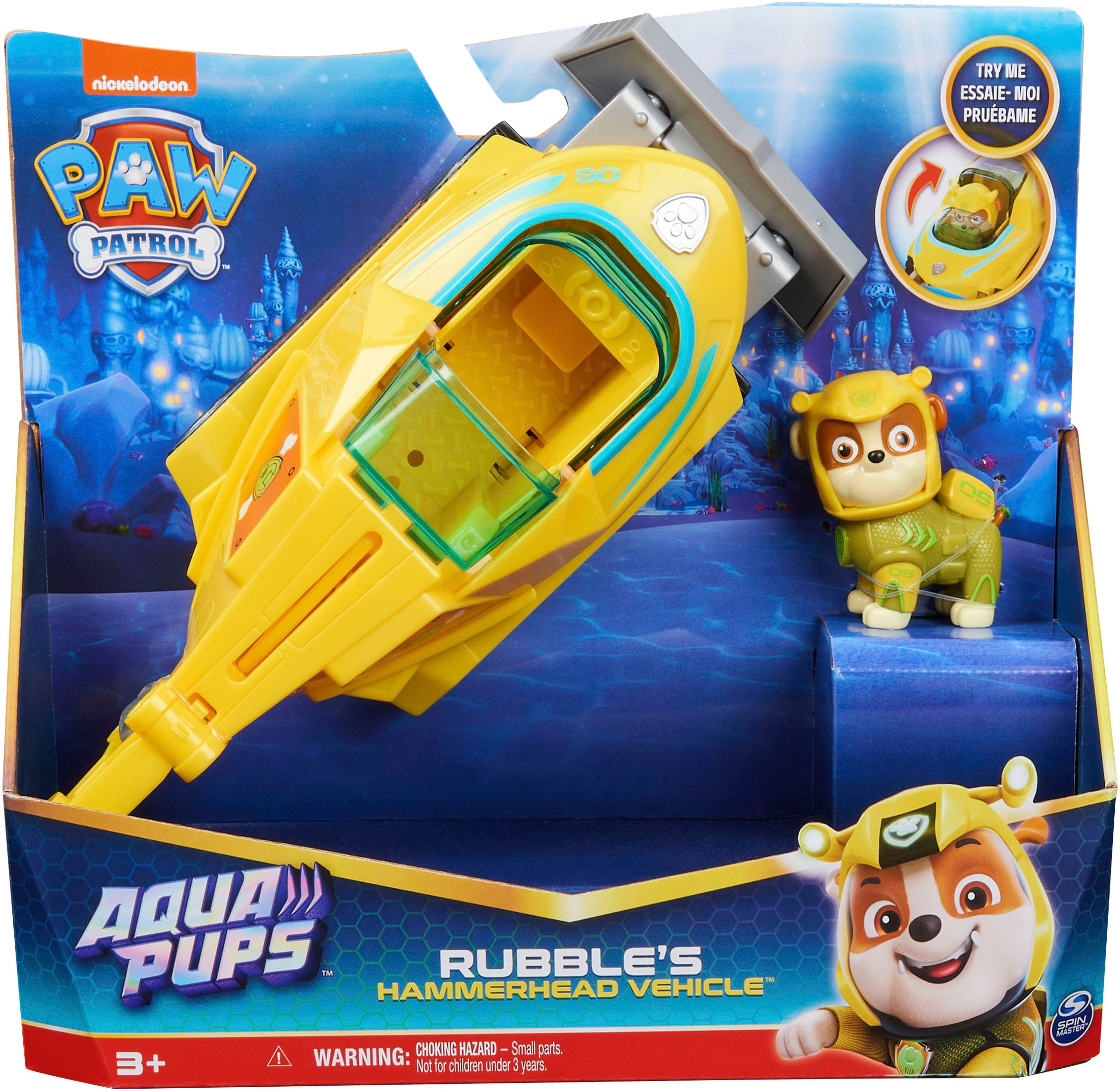 Spin Master Voiture-jouet »Paw Patrol - Aqua Pups - Basic Themed Vehicles Solid Rubble« mit Funktionen