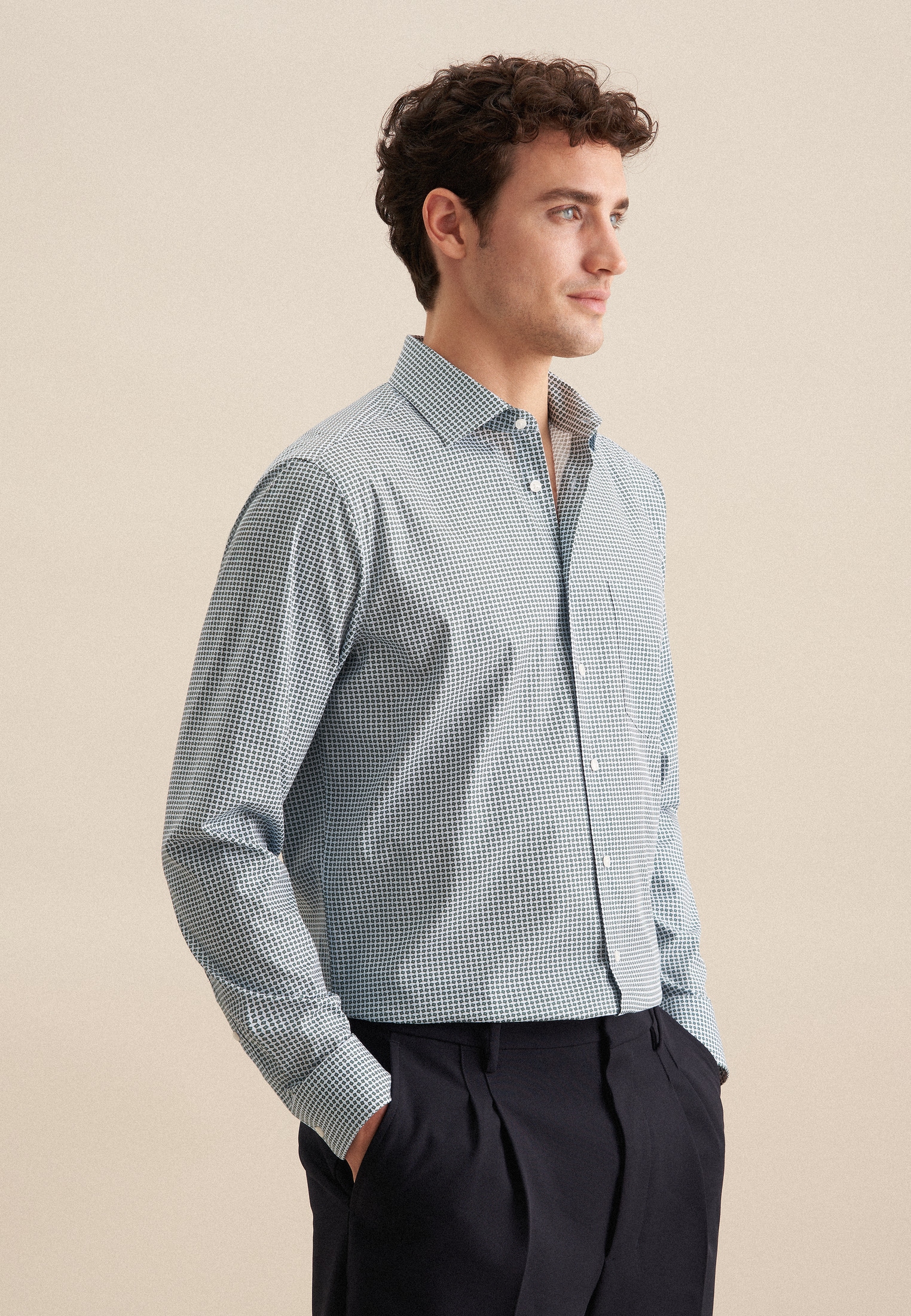 seidensticker Businesshemd »Regular« Regular 1/1 Kentkragen Druck