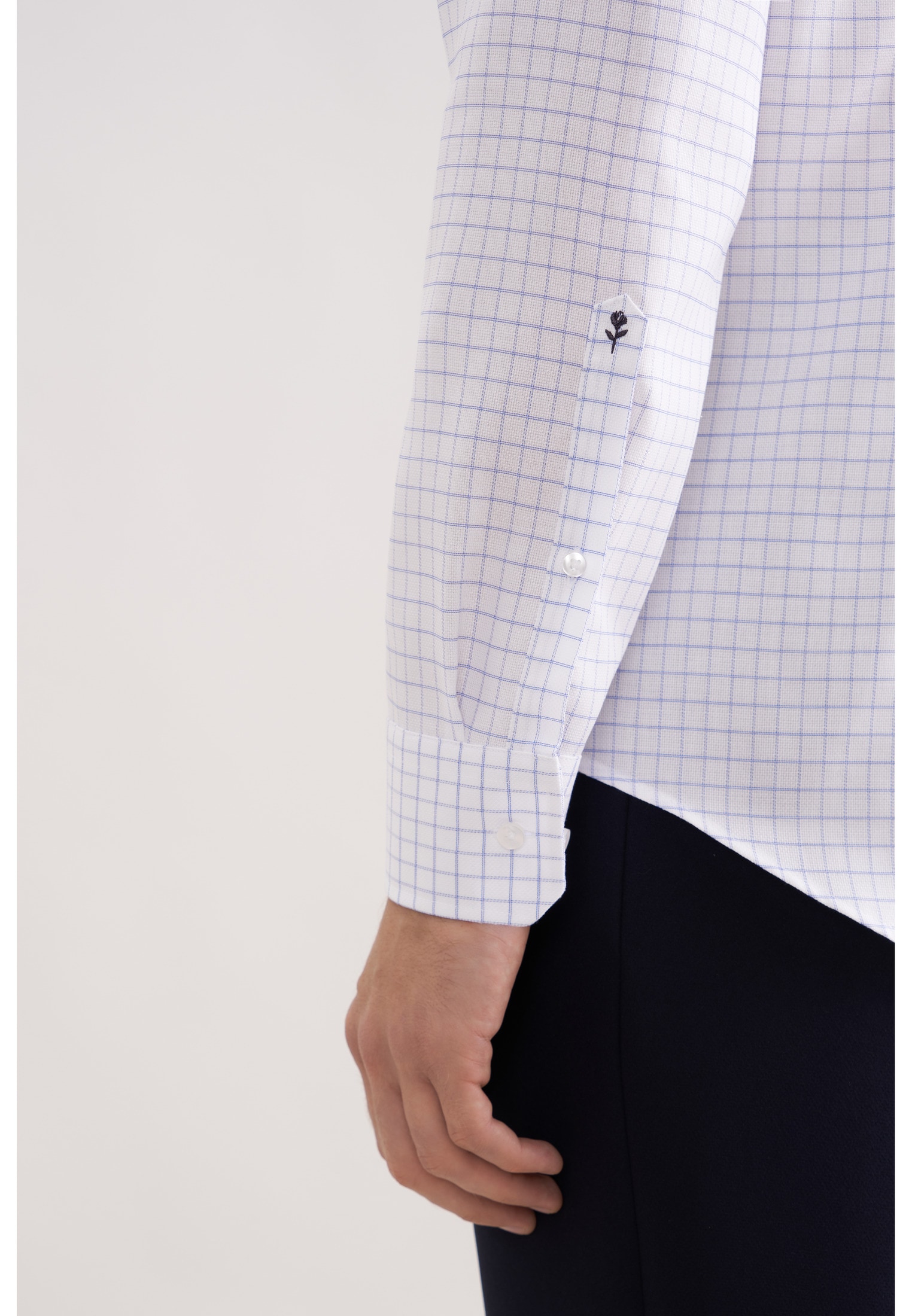 seidensticker Chemise d'affaires »Schwarze Rose« Slim 1/1 Kentkragen Karo