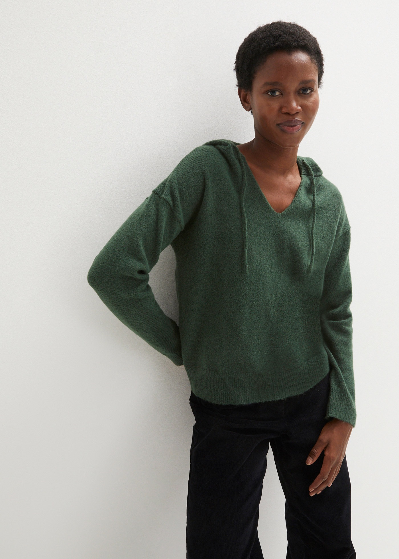 Image of bonprix Strickpullover mit Kapuze, Langarm, lässige Passform