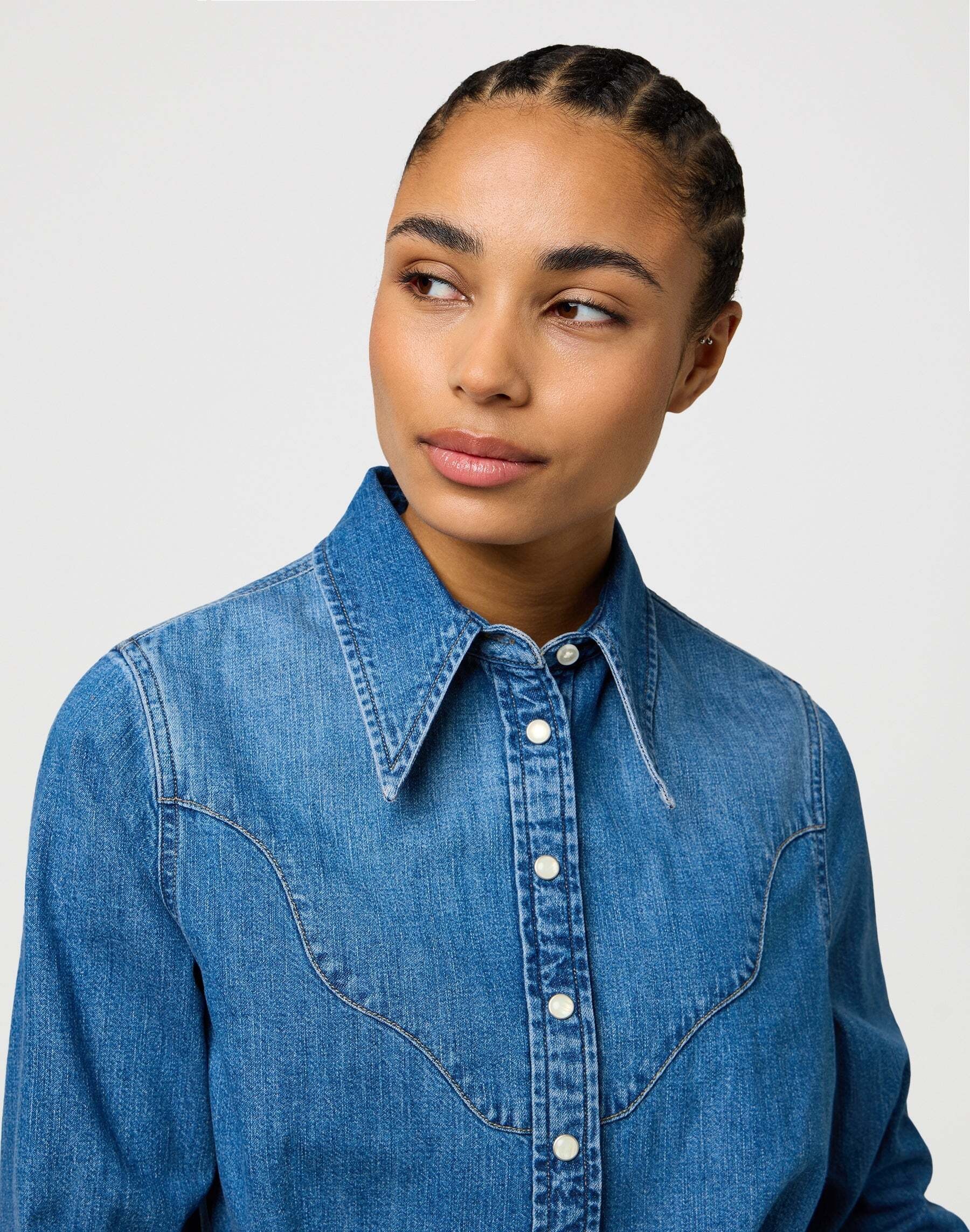 Wrangler Jeansbluse »WRANGLER Jeanshemd Femme Peplum Shirt«