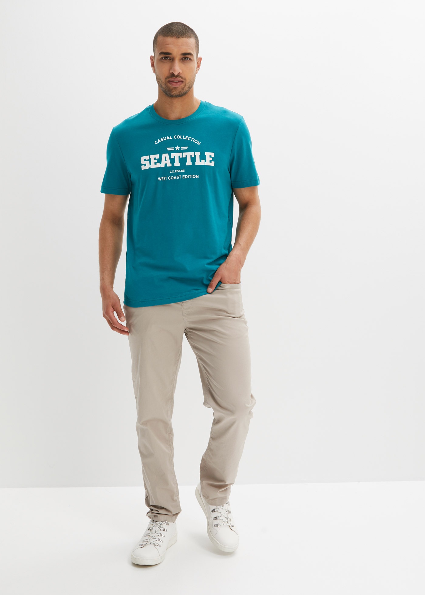 bonprix T-shirt Paquet, 2 coupe Regular Fit, manches courtes, en coton