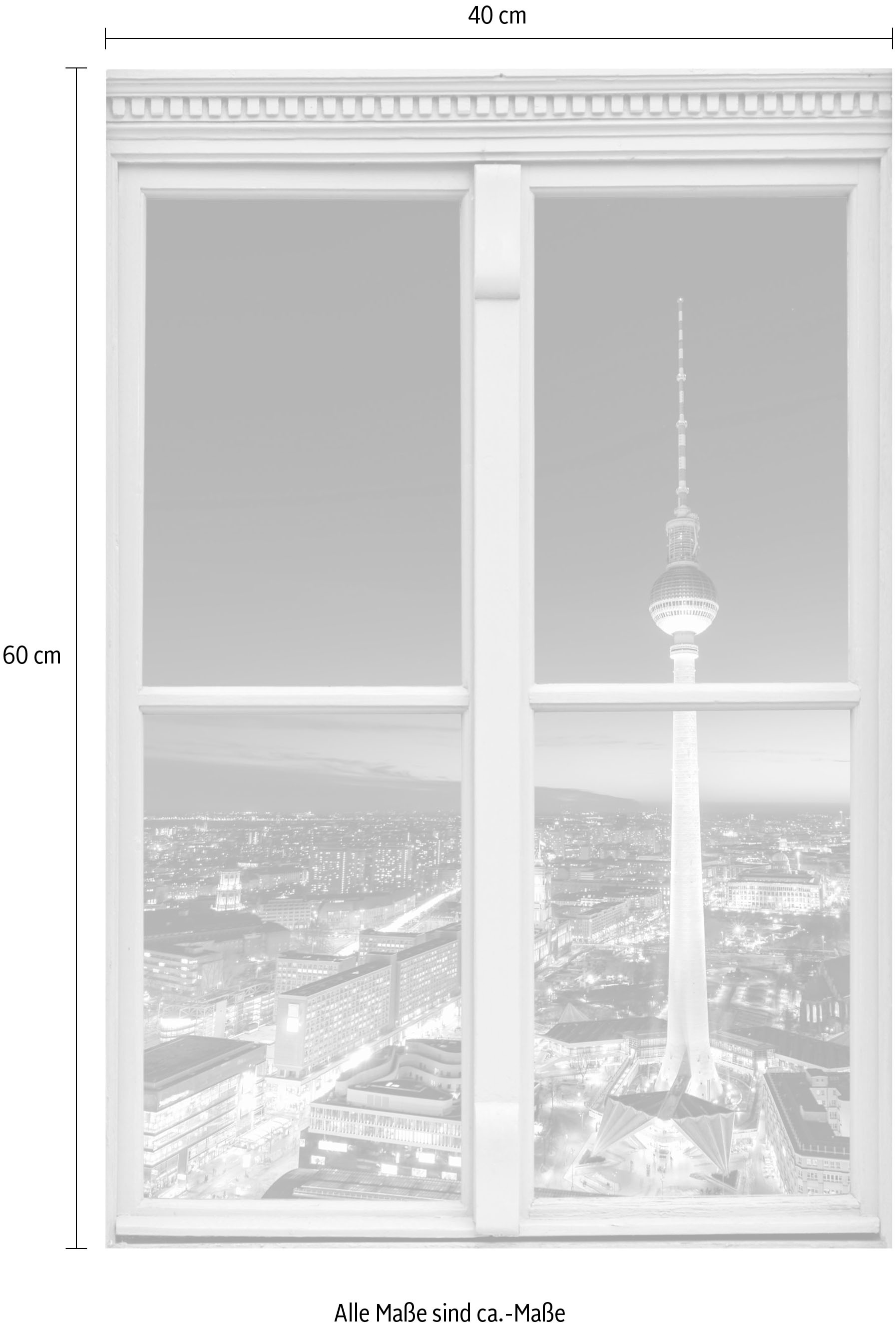 queence Wandsticker »Berlin«, Wandsticker, Wandbild, selbstklebend, 3D, Fenster
