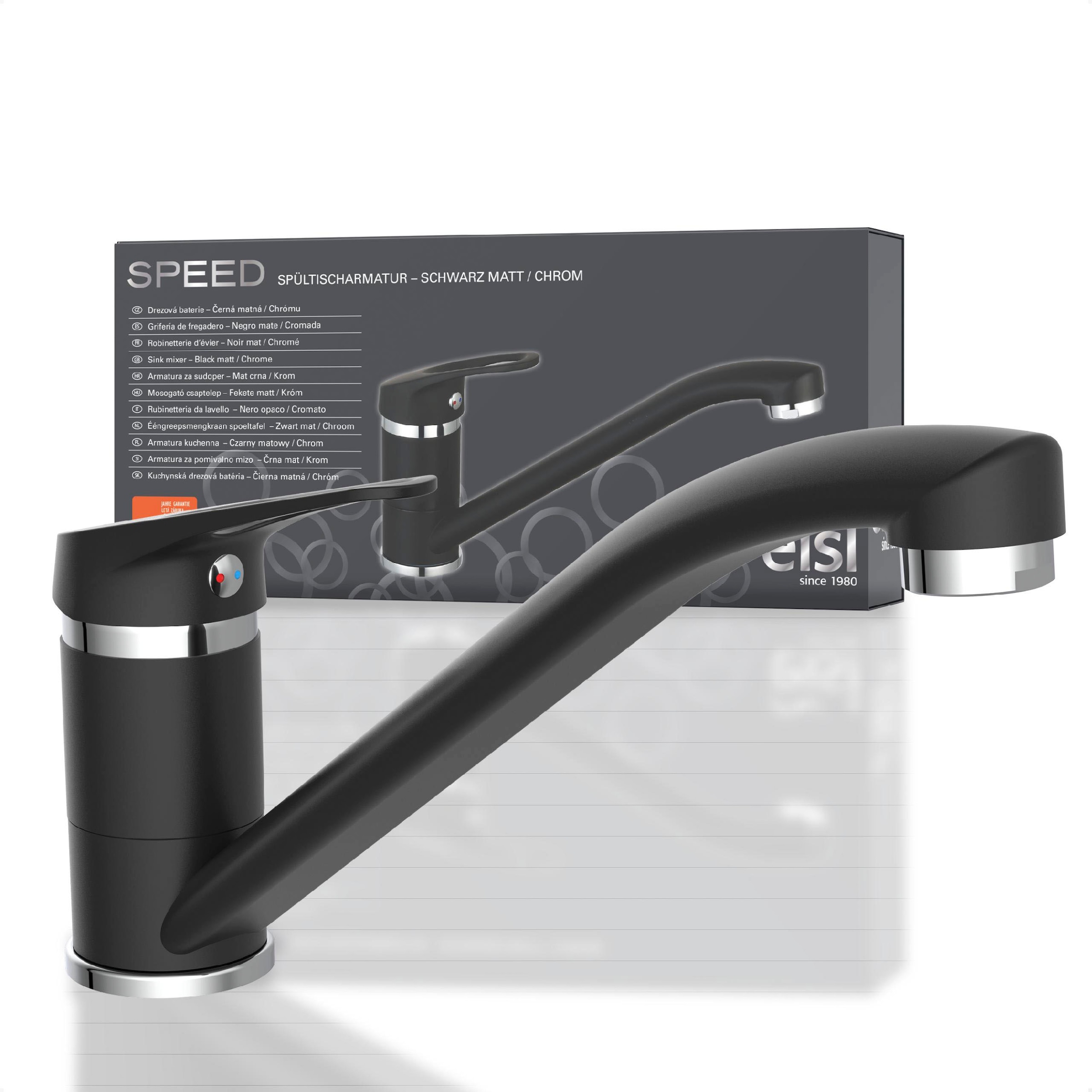 Image of Eisl Spültischarmatur "Speed" 360 schwenkbarer Wasserhahn, Mischbatterie Küche, Spültischarmatur