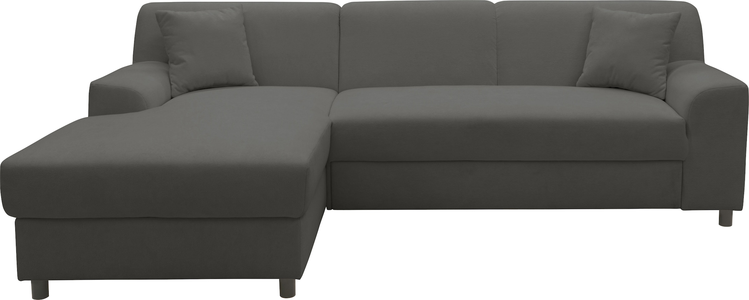 DOMO collection Ecksofa »Turah 2, L-Form, Cord oder Luxus-Microfaser, komfortabler Federkern« B/T/H: 241/146/79 cm, incl. Zierkissen, wahlweise mit Bettfunktion