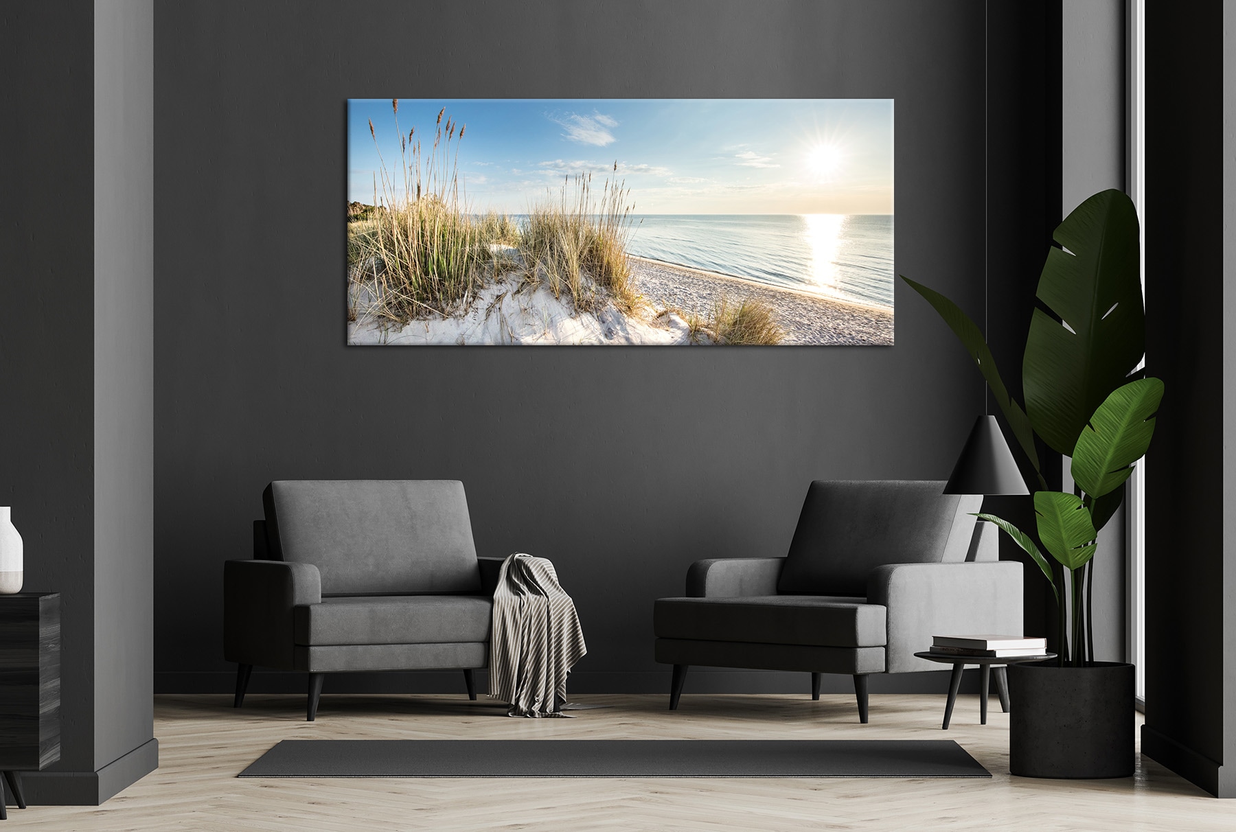 Bönninghoff Leinwandbild »Wandbild STRAND XXL 90x200 cm – Leinwandbild Keilrahmen Deko modern« Düne | Strand 1 Stk. tlg. auf Keilrahmen gespannt