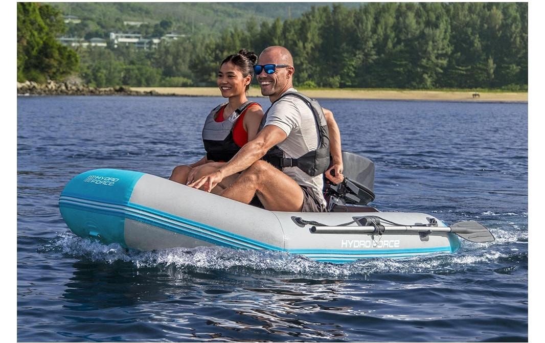Bestway Schlauchboot »Corinth Elite Sport Boat Set, 230 x 130 x 33 cm« Aufblasbares Sportboot für 2 Personen mit Motorhalterung