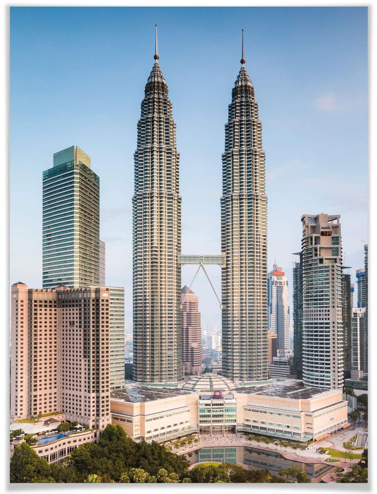 Image of Wall-Art Poster »Petronas Towers Kuala Lumpur«, Gebäude, (1 St.), Poster, Wandbild, Bild, Wandposter bei Ackermann Versand Schweiz