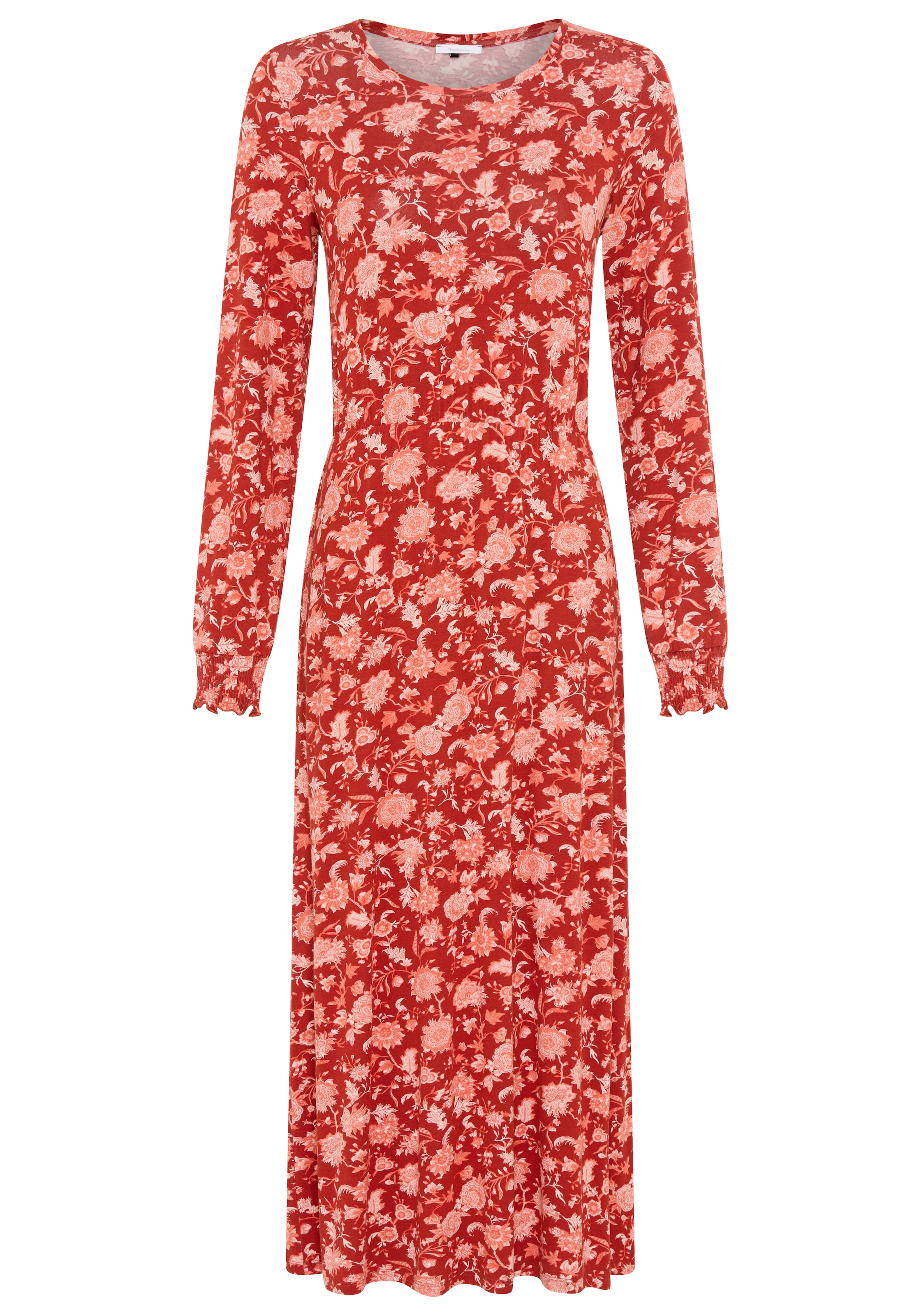 Tamaris Maxi robe »aus elastischer Viskosemischung, taillierte Passform« mit stilvollem Muster, ideal für die Übergangszeit