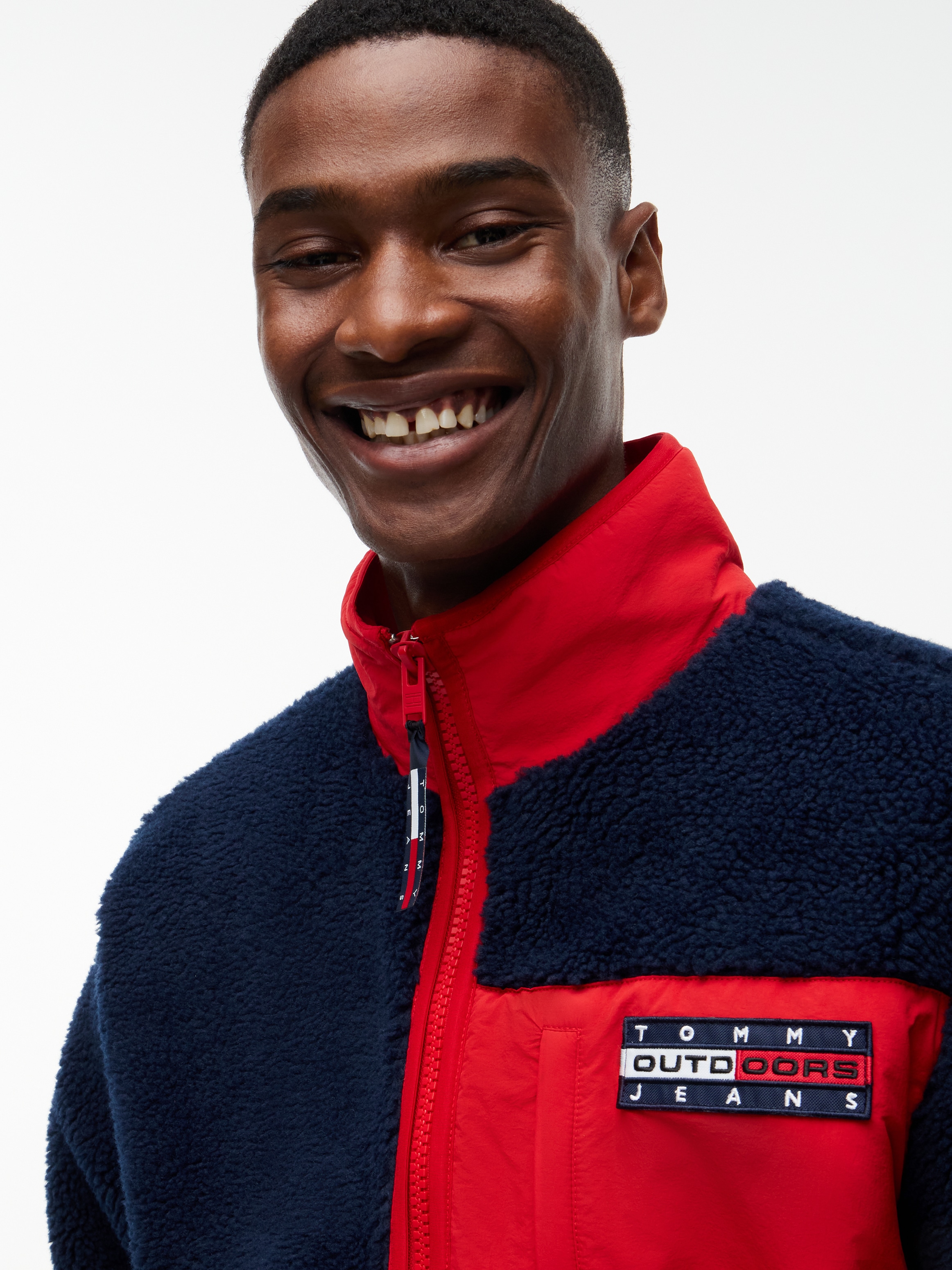 Tommy Jeans Fleecejacke »TJM OUTDOORS FLEECE ZIP« Teddy-Fleece, mit Color Block