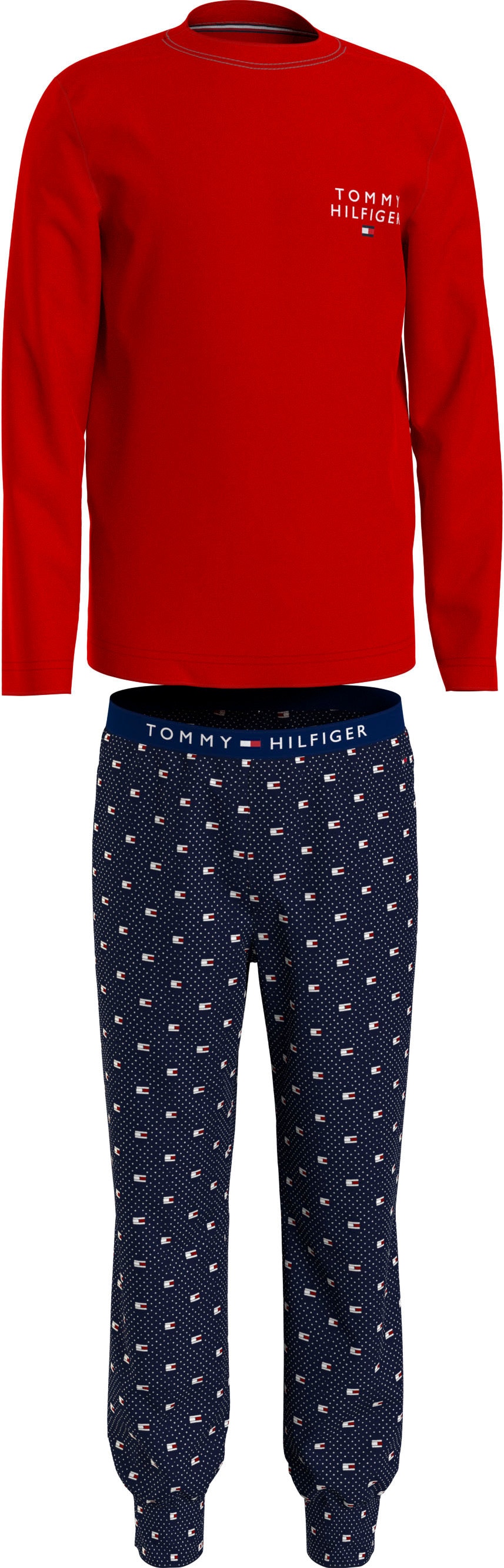 ♕ Tommy Hilfiger Underwear Hilfiger LONG SET mit Tommy (2 Branding Schlafanzug auf PRINT«, PJ »LS PANTS versandkostenfrei tlg.)