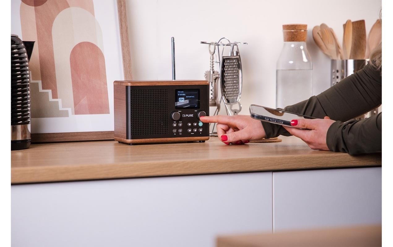 Pure Digitalradio (DAB+) »Classic H4 Walnuss/Schwarz«, (Bluetooth Digitalradio (DAB+)-FM-Tuner 10 W)