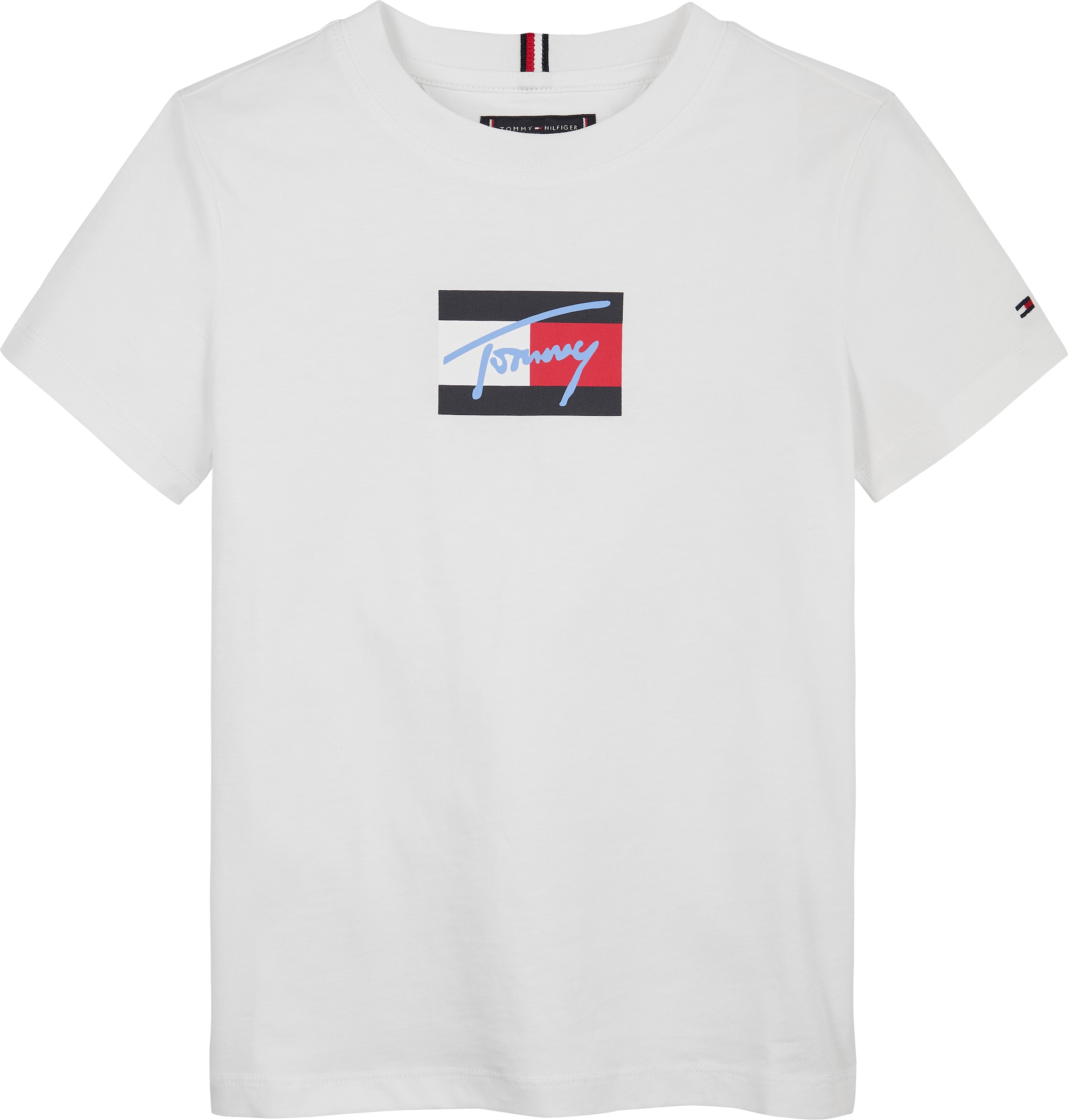 Tommy Hilfiger T-Shirt »TOMMY SCRIPT FLAG PRINT TEE SS« für Kinder bis 16 Jahre, mit Logo-Print
