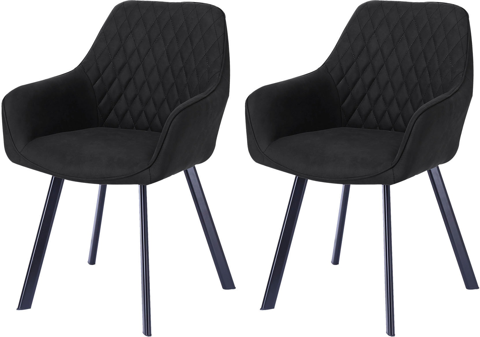 Image of SalesFever Armlehnstuhl, (Set), 2 St., Microfaser, Rückenlehne mit Rautensteppung bei Ackermann Versand Schweiz