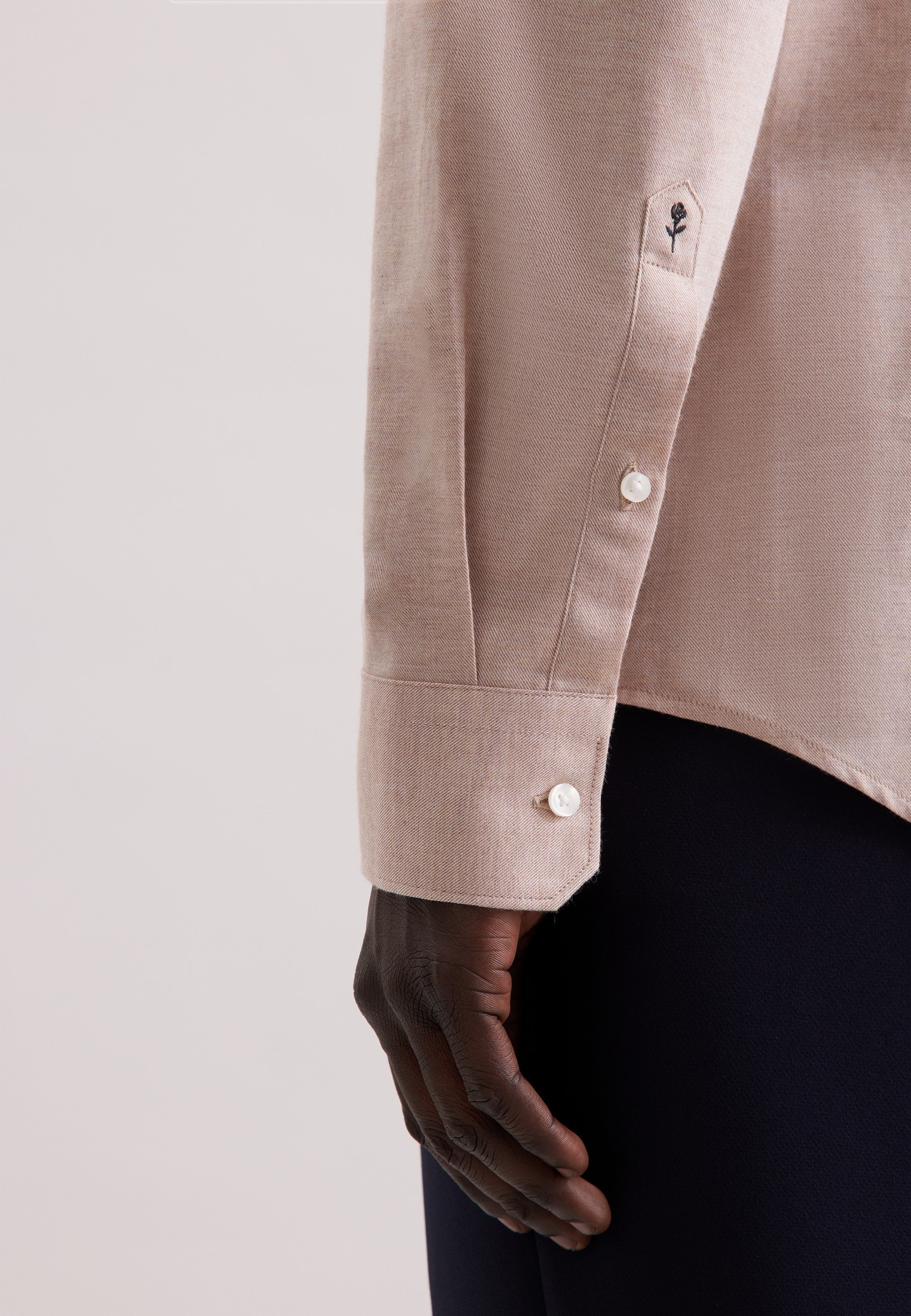 seidensticker Flanellhemd »Schwarze Rose« Slim 1/1 Kentkragen Uni