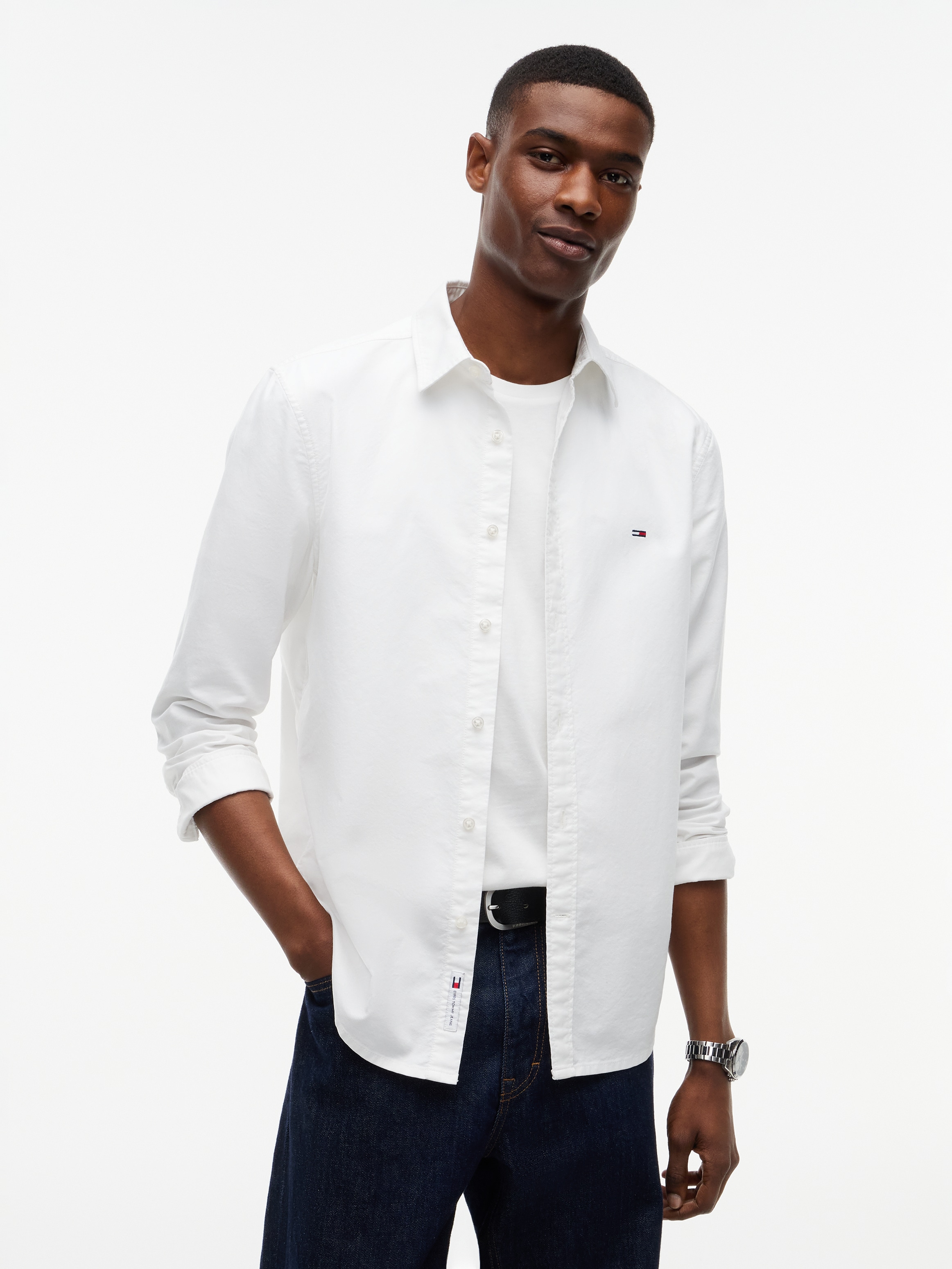Tommy Jeans Chemise à manches longues »SLIM OXFORD SHIRT« Coupe slim avec col chemise