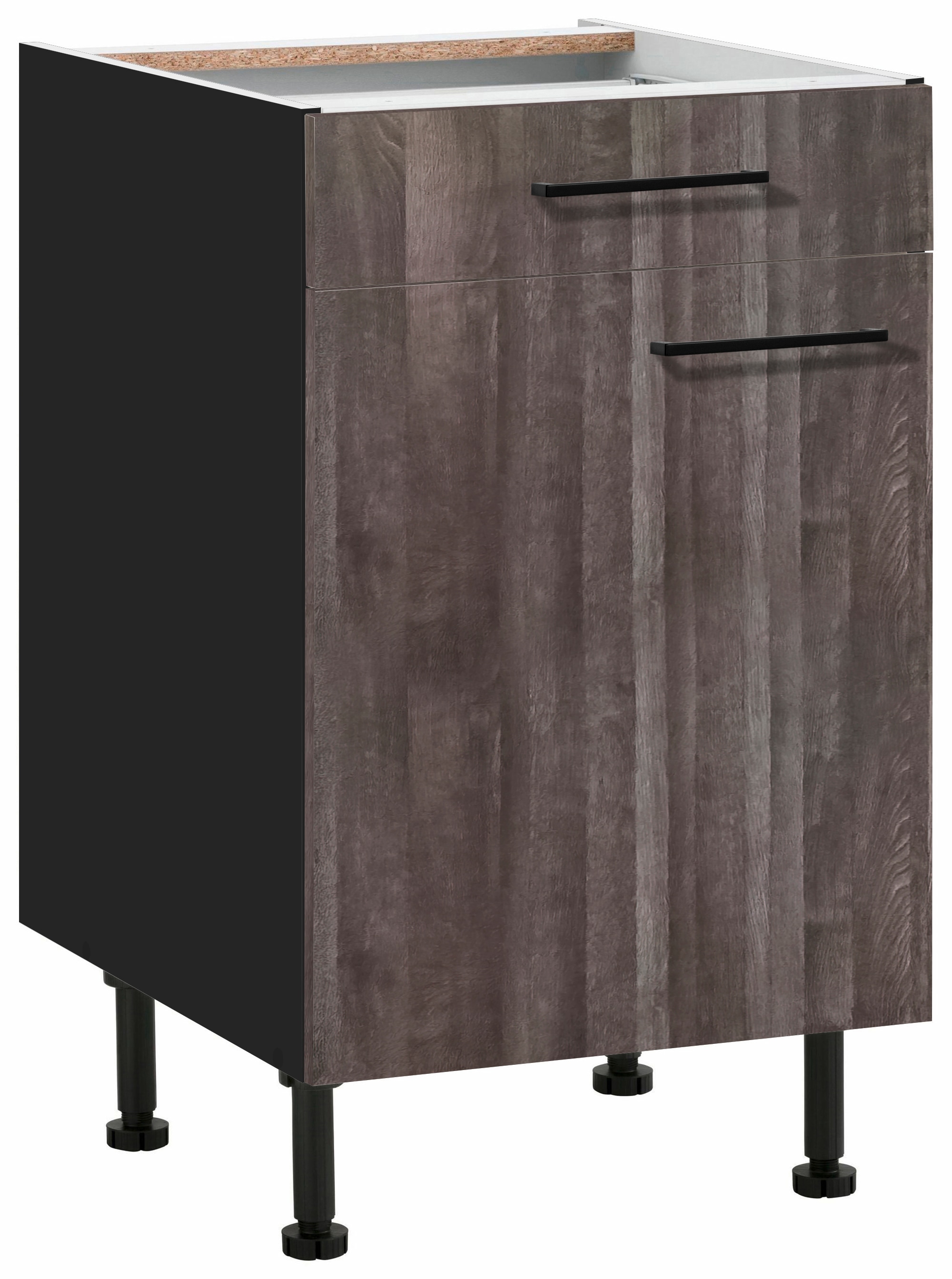Image of wiho Küchen Unterschrank "Nisos" 50 cm breit, Soft-Close in Schubkästen, verstellbare Füsse, ohne Platte