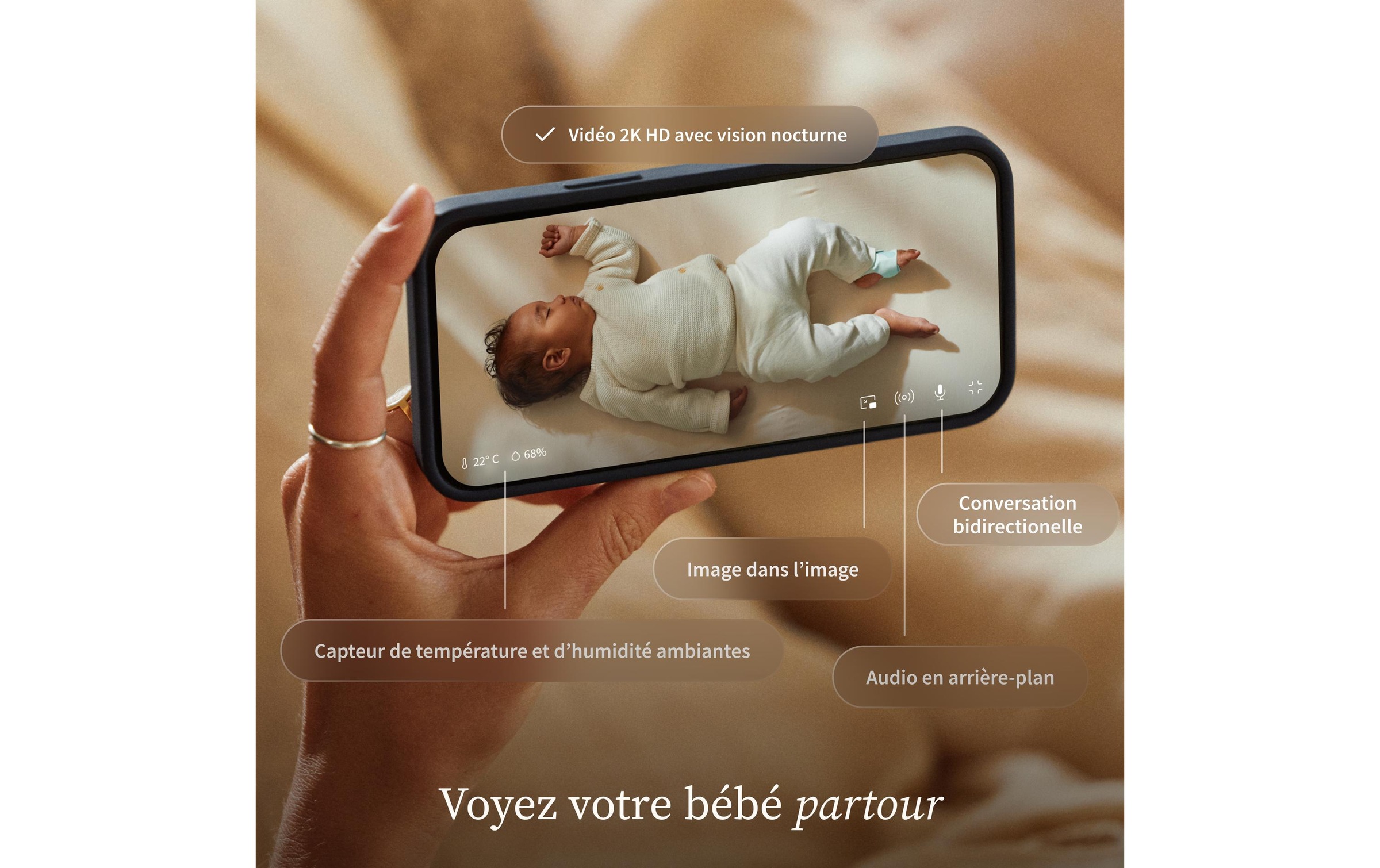   Video-Babyphone »Owlet Kamera Dream Sight« Bewegungssensor, Geräuschesensor