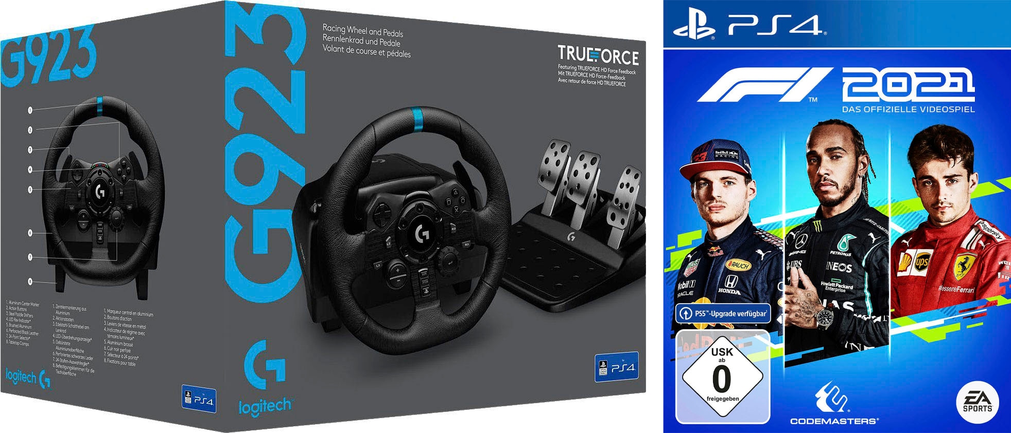LOGITECH G923 TRUEFORCE Rennen Lenkrad und Pedal PC PlayStation