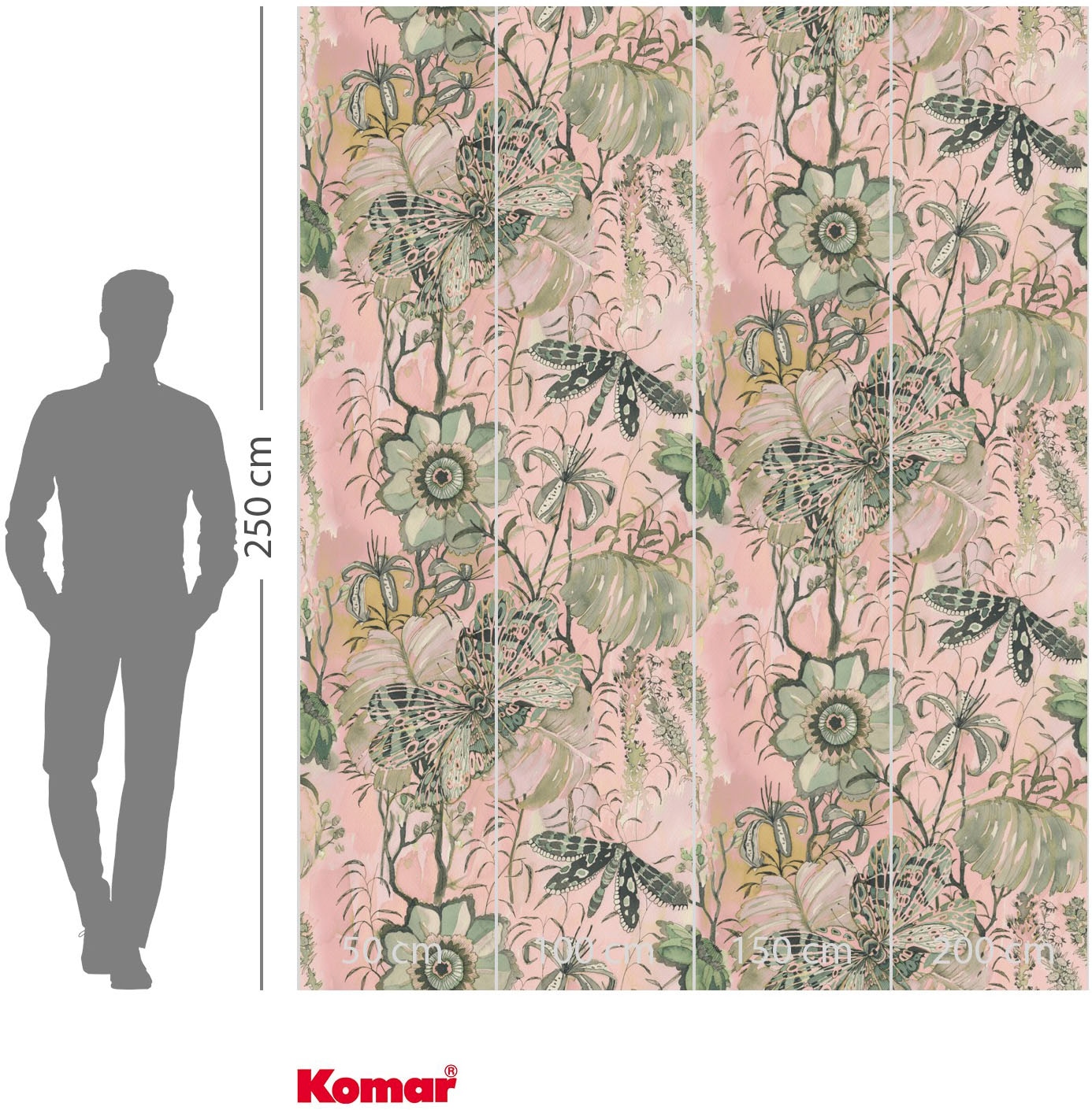 Komar Fototapete »Vlies Fototapete - Flower Chain - Grösse 200 x 250 cm« Motiv | bedruckt glatt