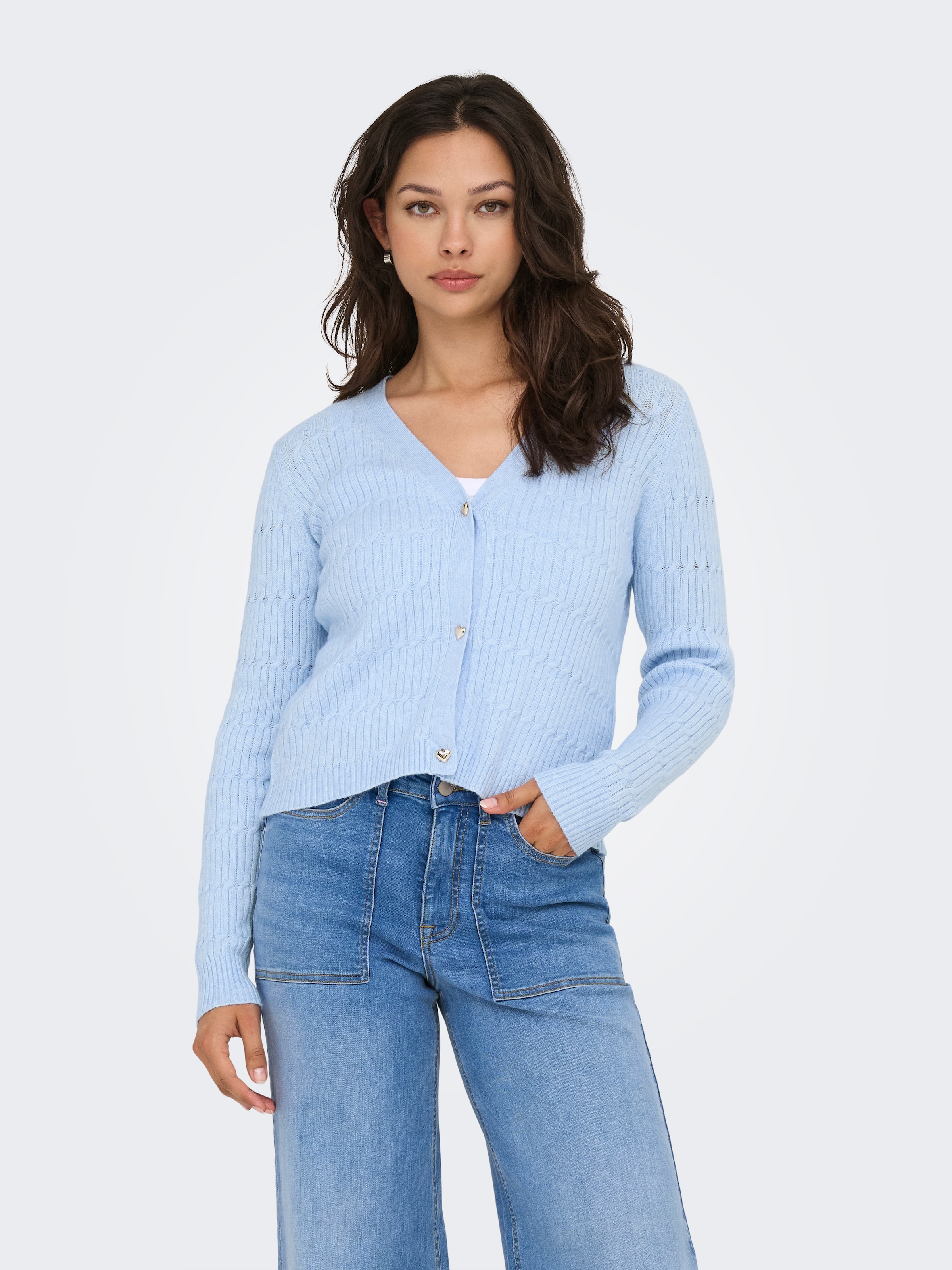 ONLY Strickjacke »ONLKATIA LS CABLE V-NECK CARDIGAN CC KNT«