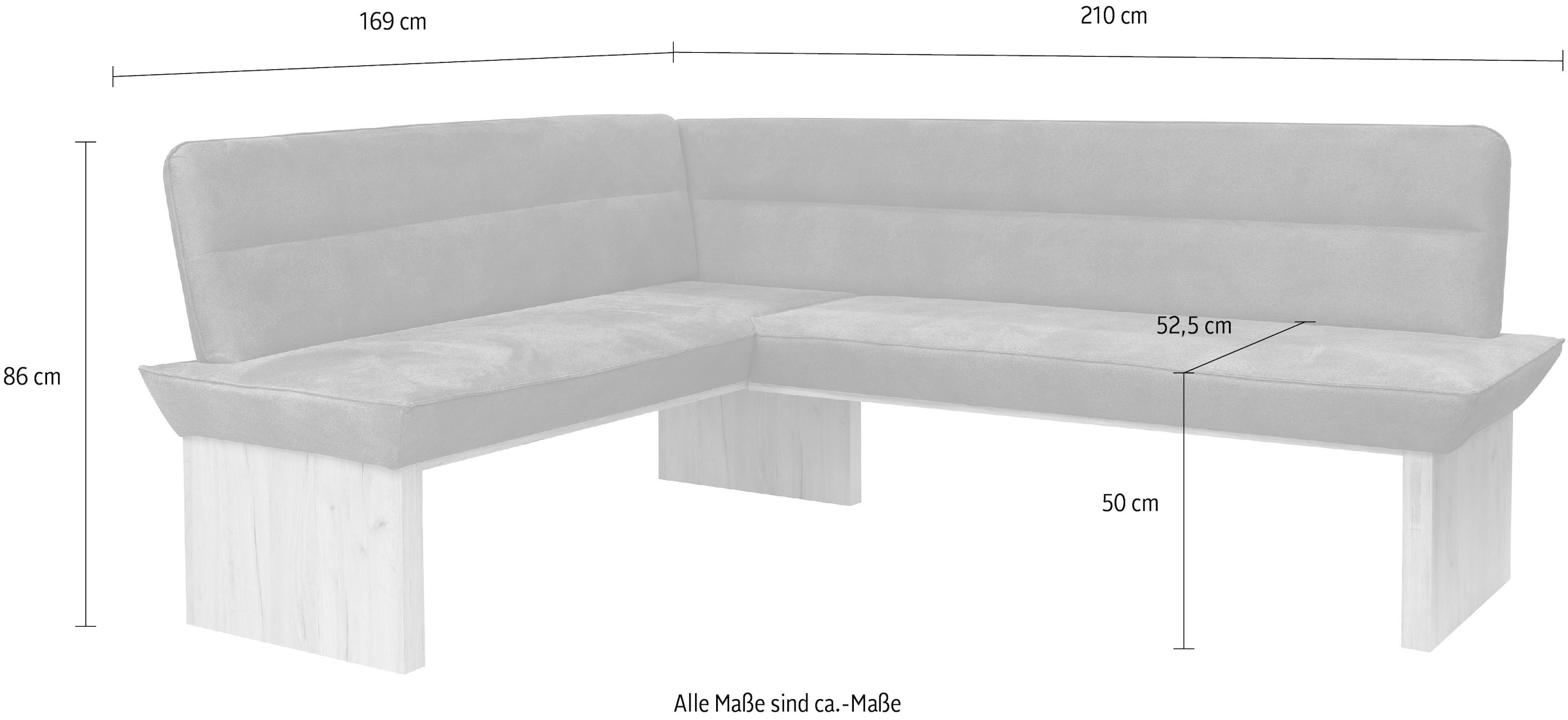 Home affaire Eckbank »Beluna Polsterbank, Sitzecke« mit Wellenunterfederung im Sitz, TOPSELLER