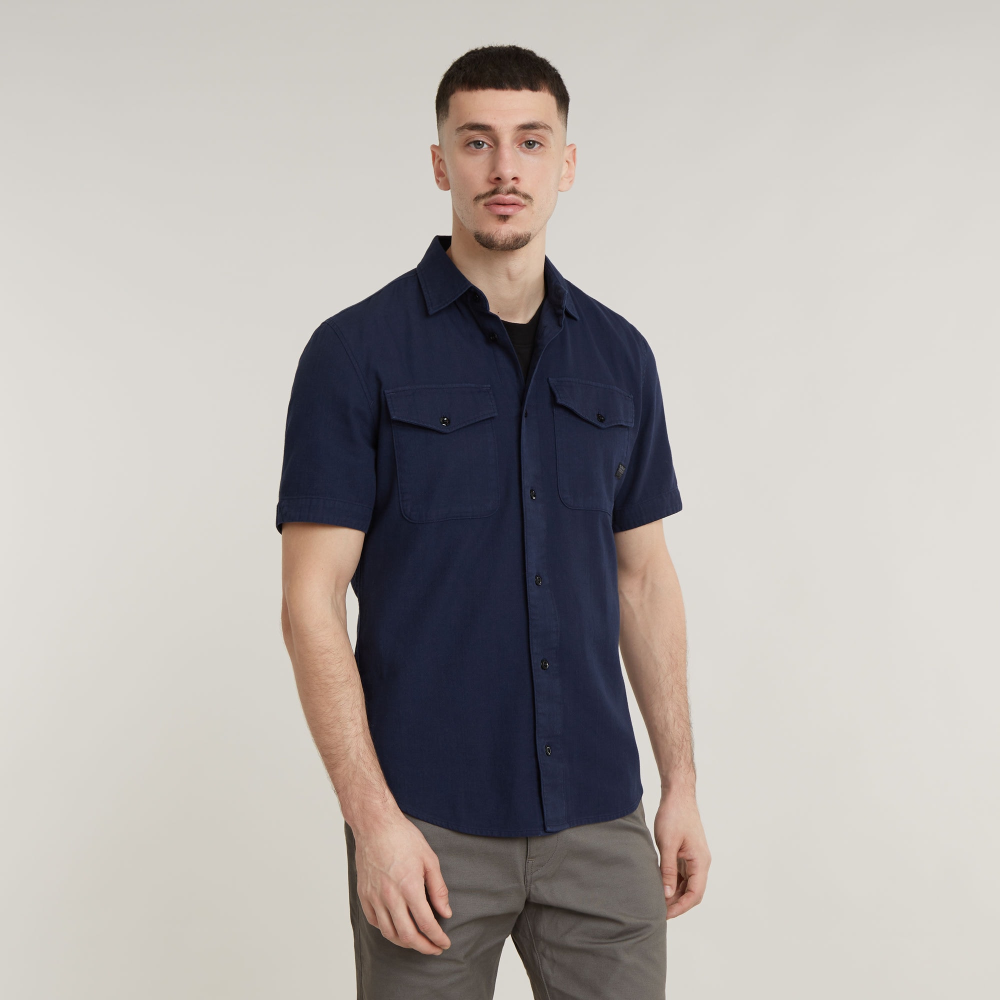 G-STAR Kurzarmhemd »Marine Slim Shirt« mit aufgesetzten Taschen