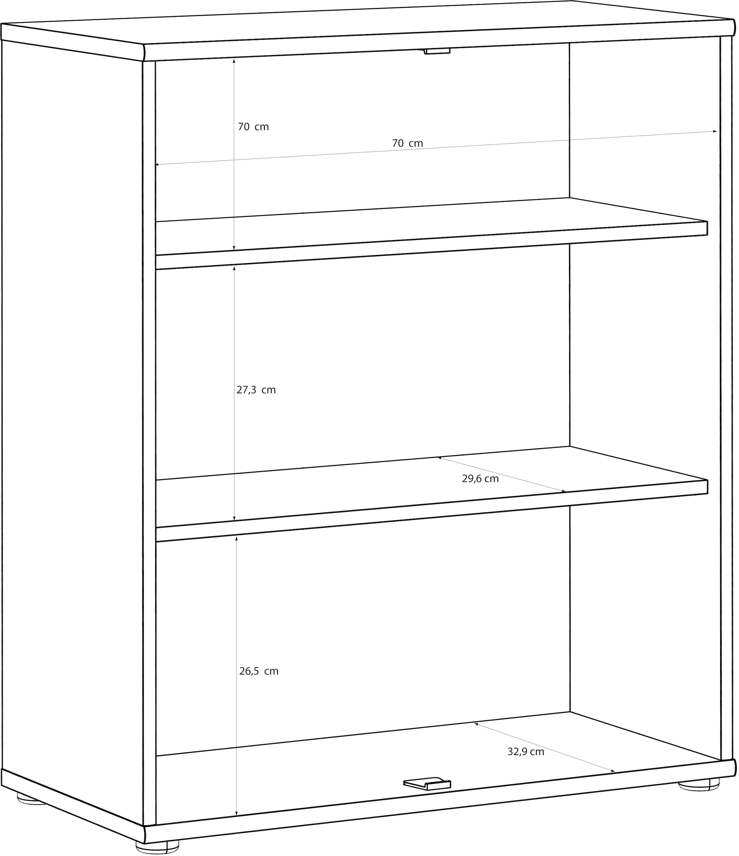 FORTE Commode »Tempra, Kommode, 2 grosse Türen , Höhe 85,5 cm« Largeur 73,7 cm
