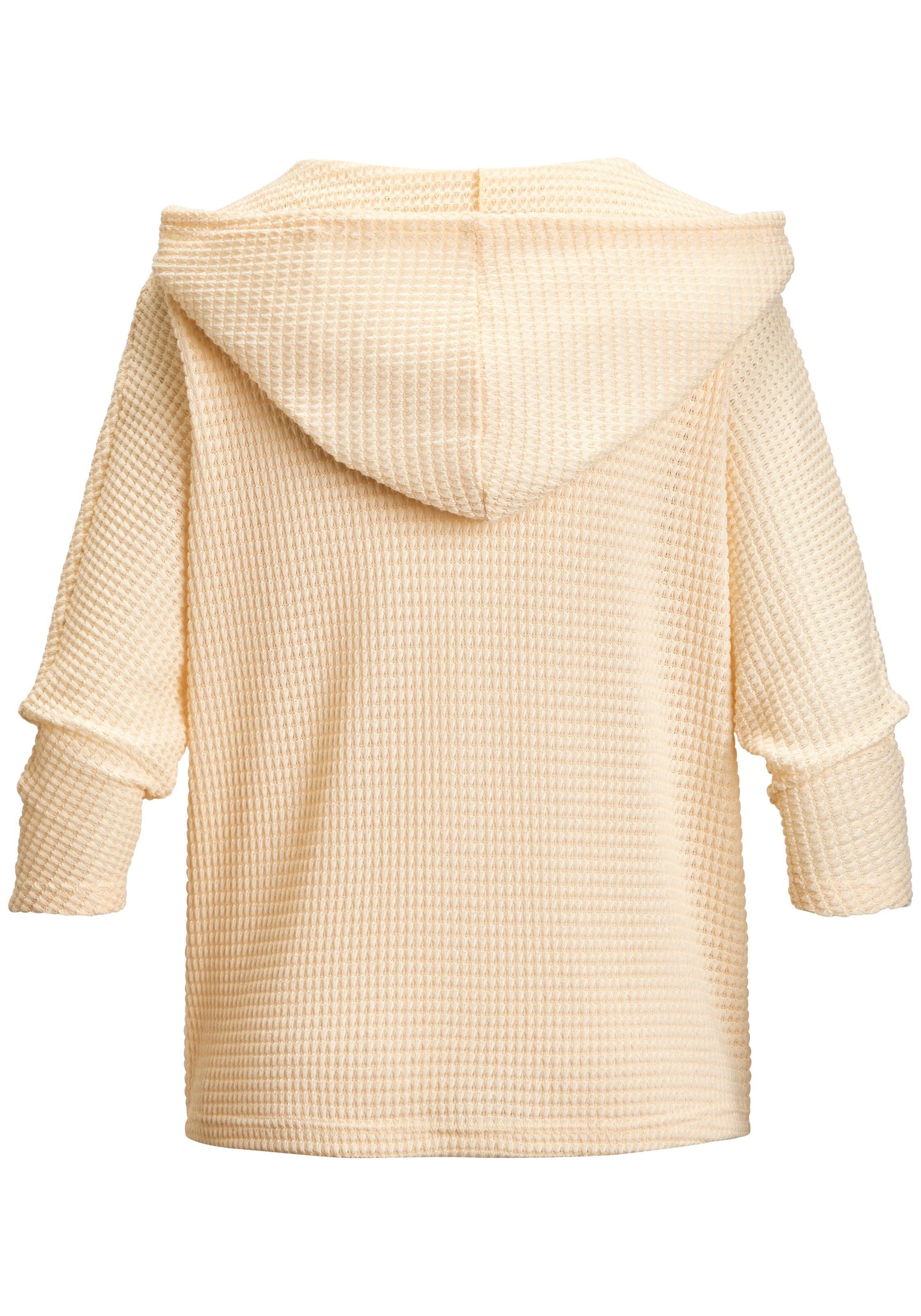 LASCANA T-shirt à capuche »aus sommerlichem Waffelstrick« hoodie d'été avec patte de boutonnage